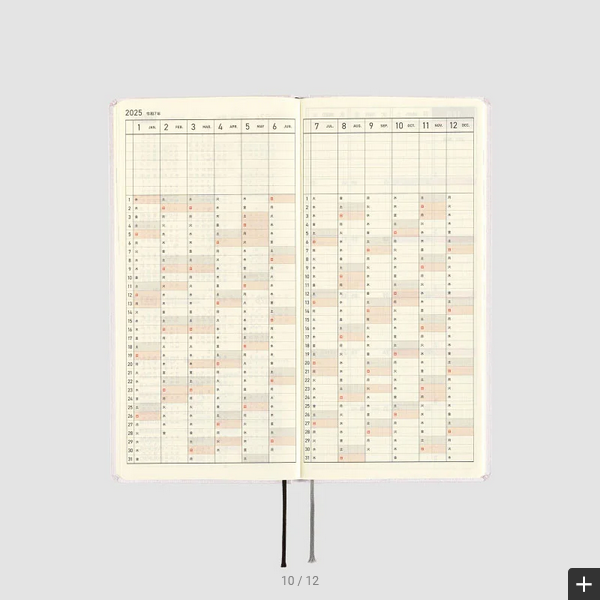 Hobonichi Techo 2025 Planner - Platinum White Weeks Hardcover, Weekly Horizontal Layout, English Edition (January Start, Monday Start) | Perfect for Journaling, Productivity & Daily Planning