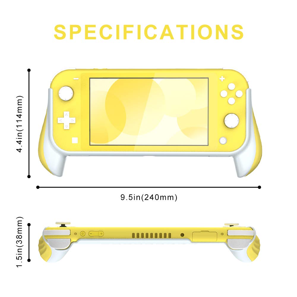 Nintendo Switch Lite Grip Case - Ergonomic Hand Grips & Protective Cover, Yellow | Comfortable Gaming Accessories for Long Play Sessions