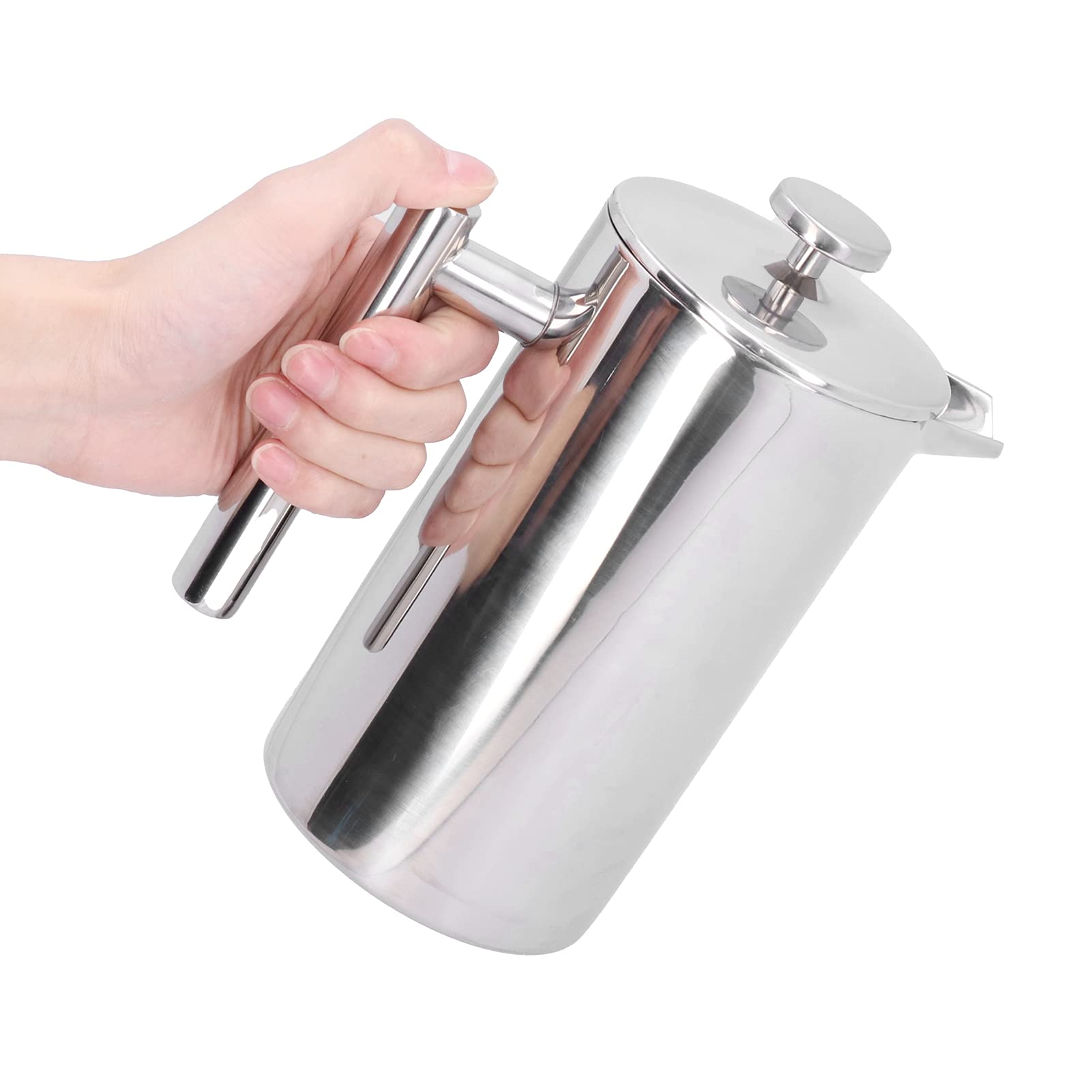 Premium Stainless Steel French Press Coffee Maker - 1000ml (34oz) Large Capacity, Durable & Rustproof for Home, Office, Hotel & Restaurant Use - Perfect for Brewing Coffee, Tea & Cold Brew (21.7x17.2x10.5cm)