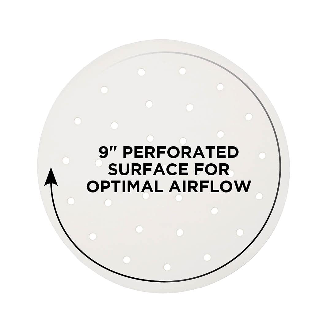 Chefman 100-Pack Disposable Air Fryer Liners - 9” Round Heat-Resistant Parchment Paper for Air Fryer Baskets | Perfect for Cooking, Roasting & Baking | Fits Most Air Fryer Models