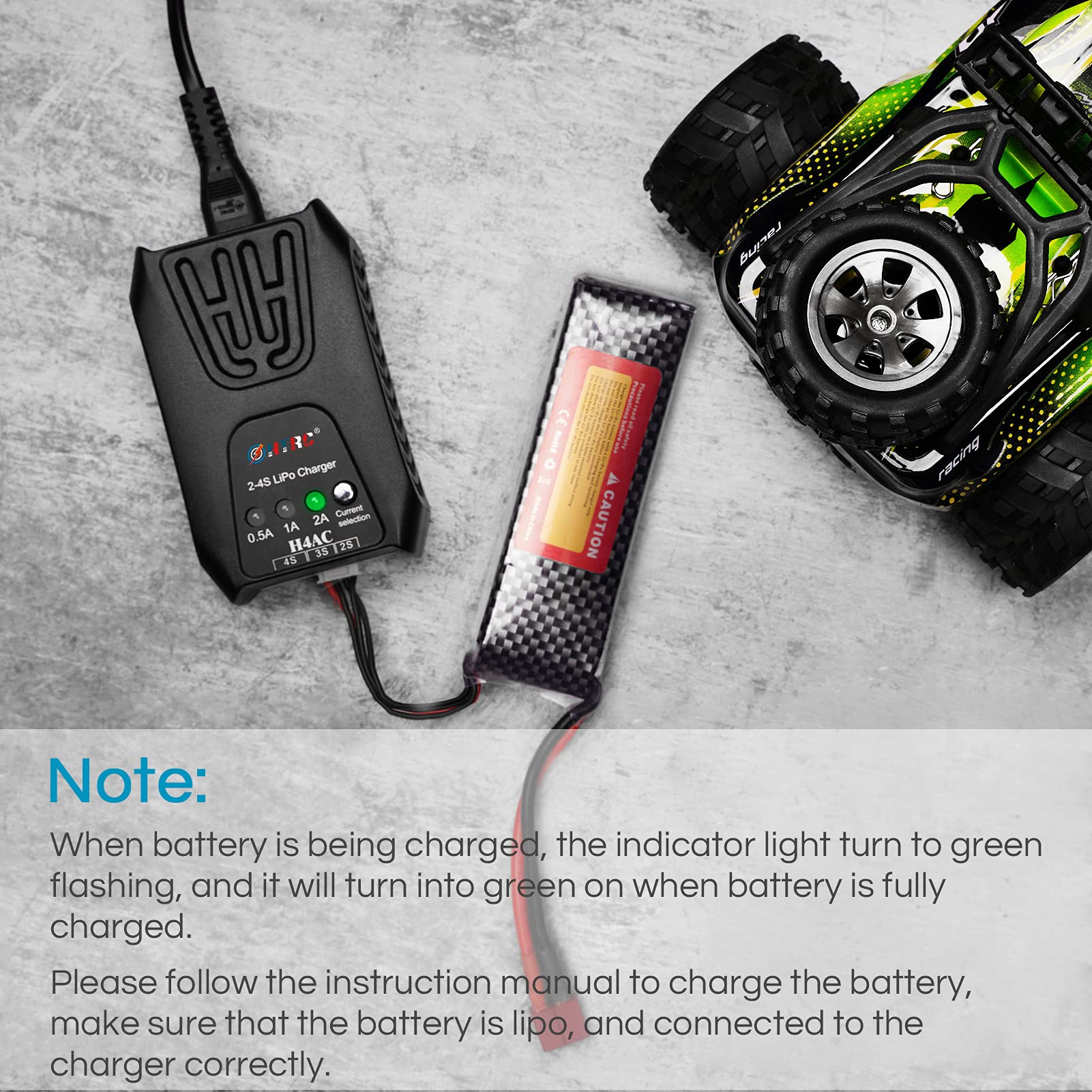 Universal 2s 3s 4s Lipo Battery Charger - 2.0A Balance Charger for 7.4V-14.8V RC LiPo Packs | 20W AC Power Supply | Perfect for RC Cars, Drones, Helicopters & Hobby Vehicles | Fast Charging & Safe Protection for RC Enthusiasts