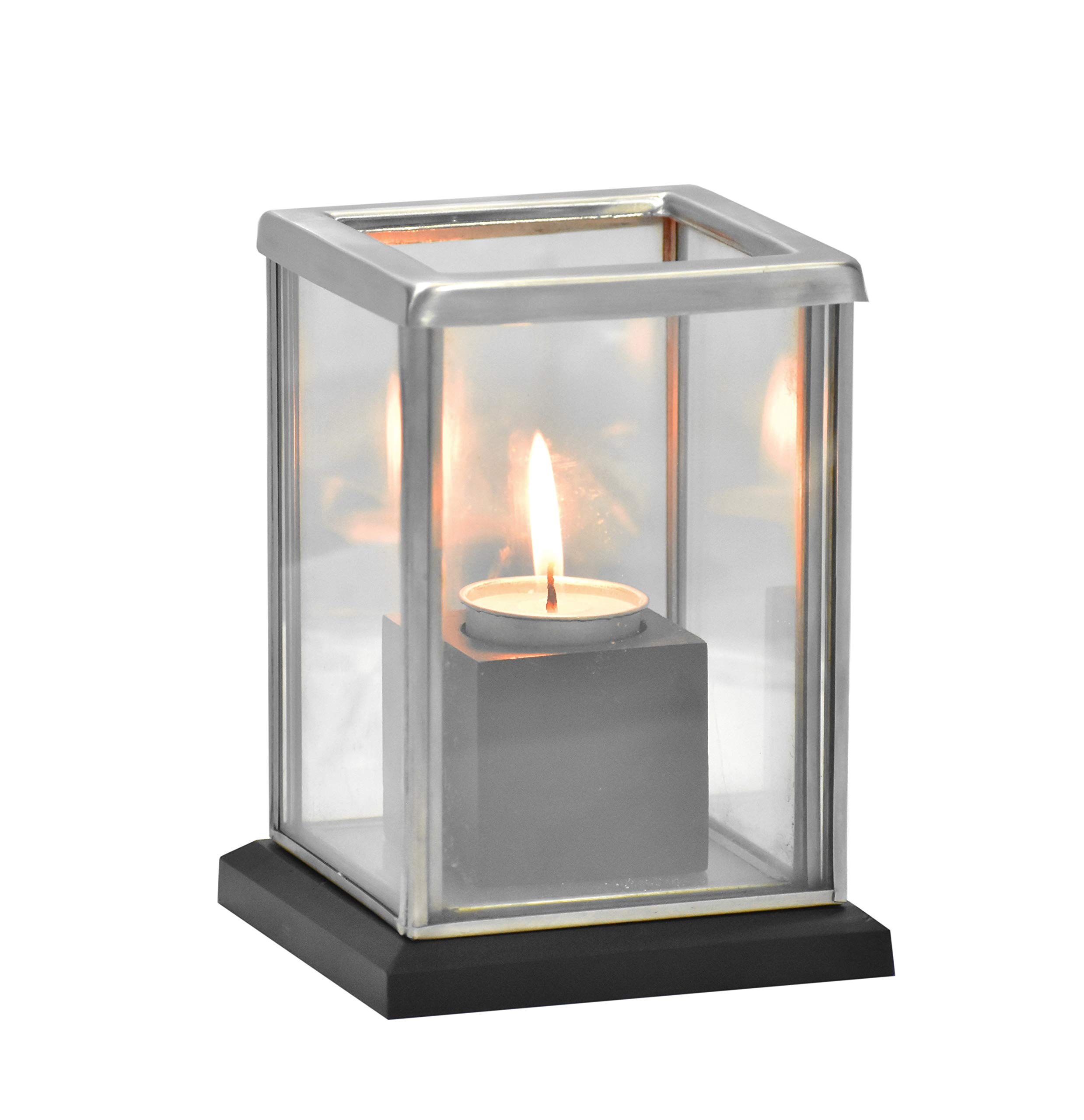 Custom Photo Glass Candle Holder with Tea Light Insert - Personalized Memorial Candle with Engraved Text - Unique Birthday, Anniversary & Sympathy Gift (Forest Retreat Theme) for Home Decor, Wedding Centerpiece & Memorial Ceremonies