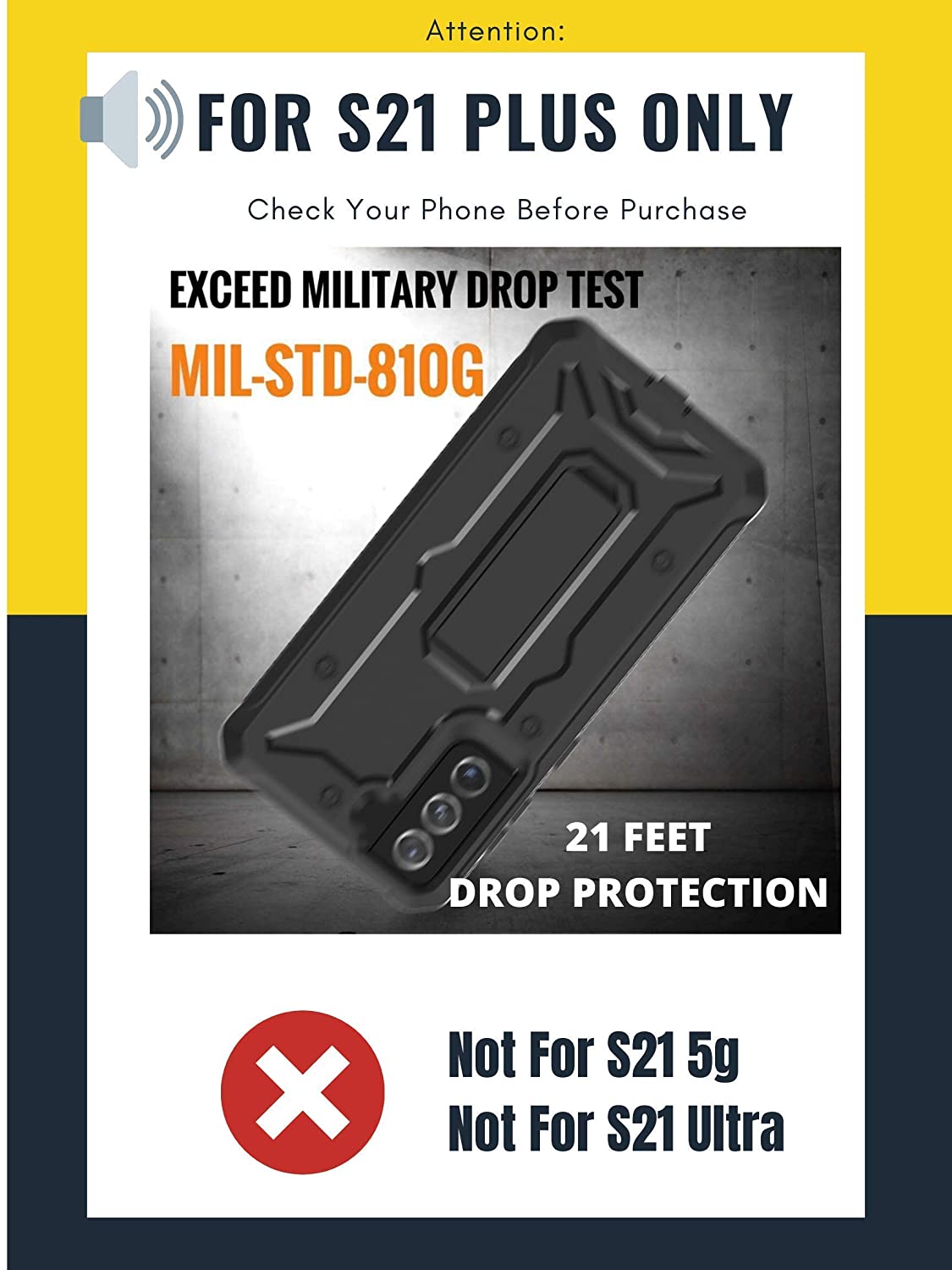 Samsung Galaxy S21 Plus Rugged Case with Kickstand - Military Grade Protection for Outdoor, Work & Travel | Shockproof & Durable Phone Cover