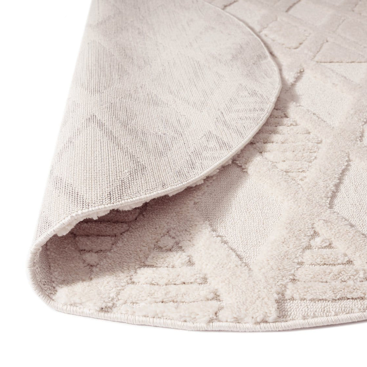 Kira Diamond Detail Textured Rug - Soft Non-Slip Area Carpet for Living Room, Bedroom & Nursery - Boho Chic Home Decor