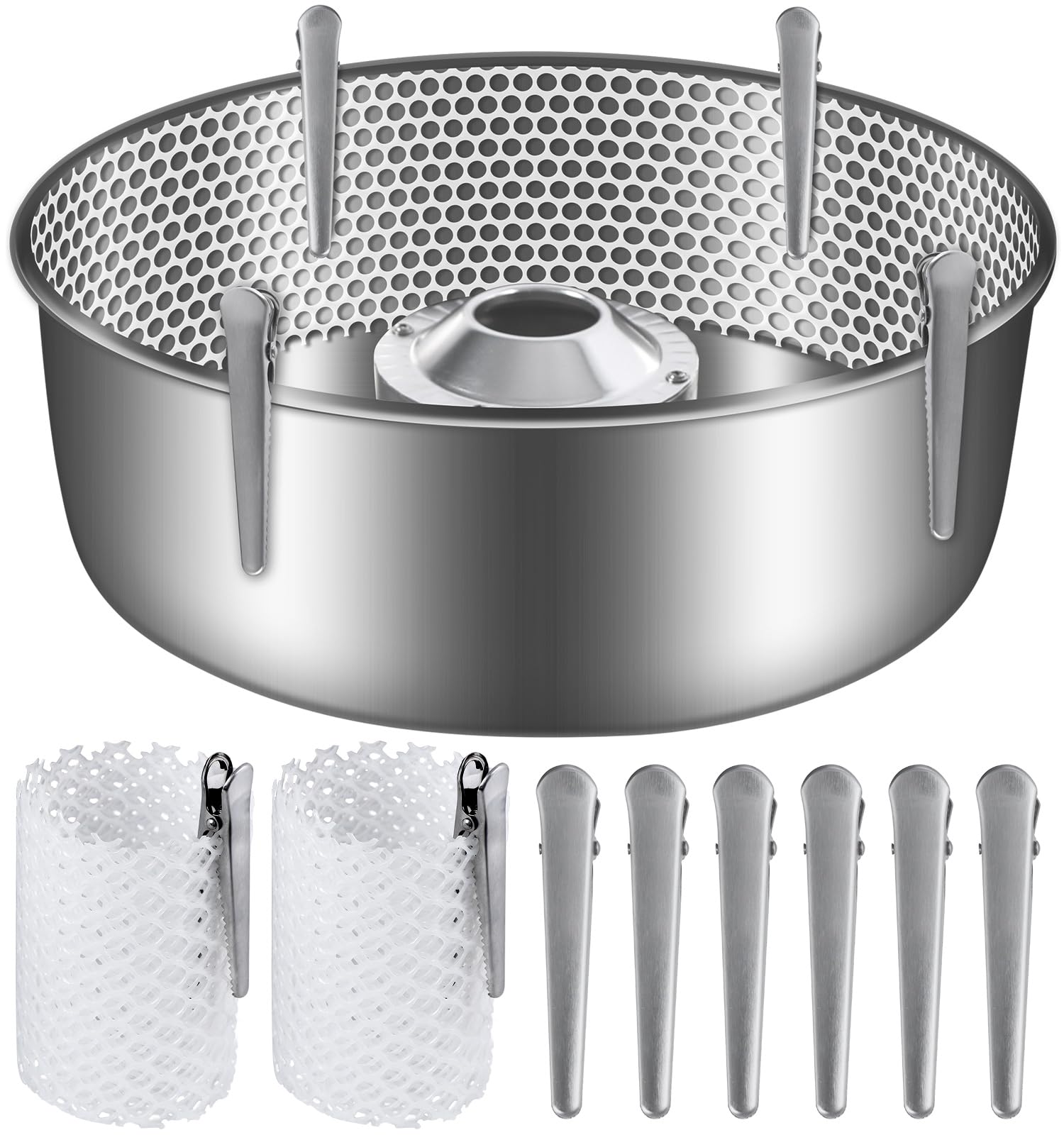 3 Set Cotton Candy Mesh and Clip Stabilizer Kit - 12 Pcs Reusable Candy Making Clips for Cotton Candy Supplies | Compatible with Cotton Candy Machine Bowl | Perfect for Birthday Parties, Carnival Treats & DIY Dessert Making