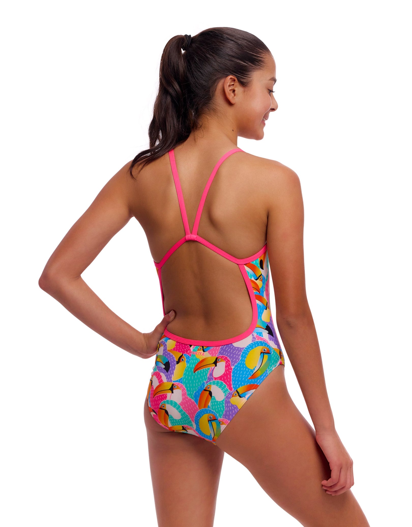 Girls One Shoulder Swimsuit - Single Strap Bathing Suit for Kids - Perfect for Beach, Pool & Summer Vacation