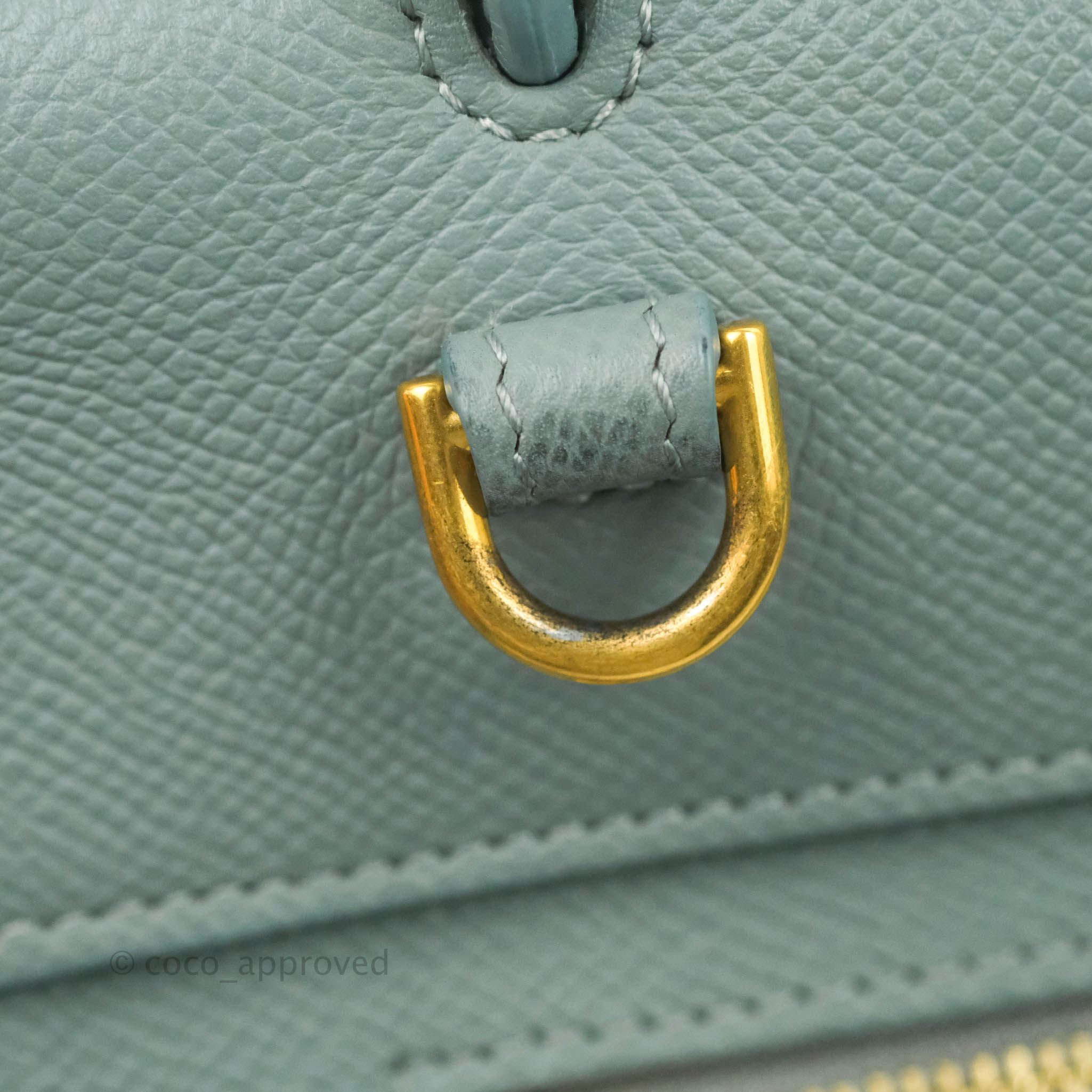 Celine Micro Belt Bag in Light Blue Grained Calfskin with Gold Hardware - Perfect for Everyday Use, Work & Special Occasions