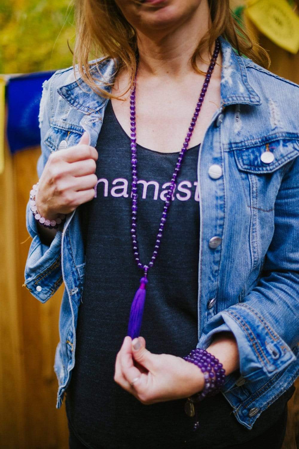 Amethyst Mala Beads for Meditation, Yoga & Spiritual Growth – 108 Healing Gemstone Prayer Necklace for Mindfulness & Positive Energy