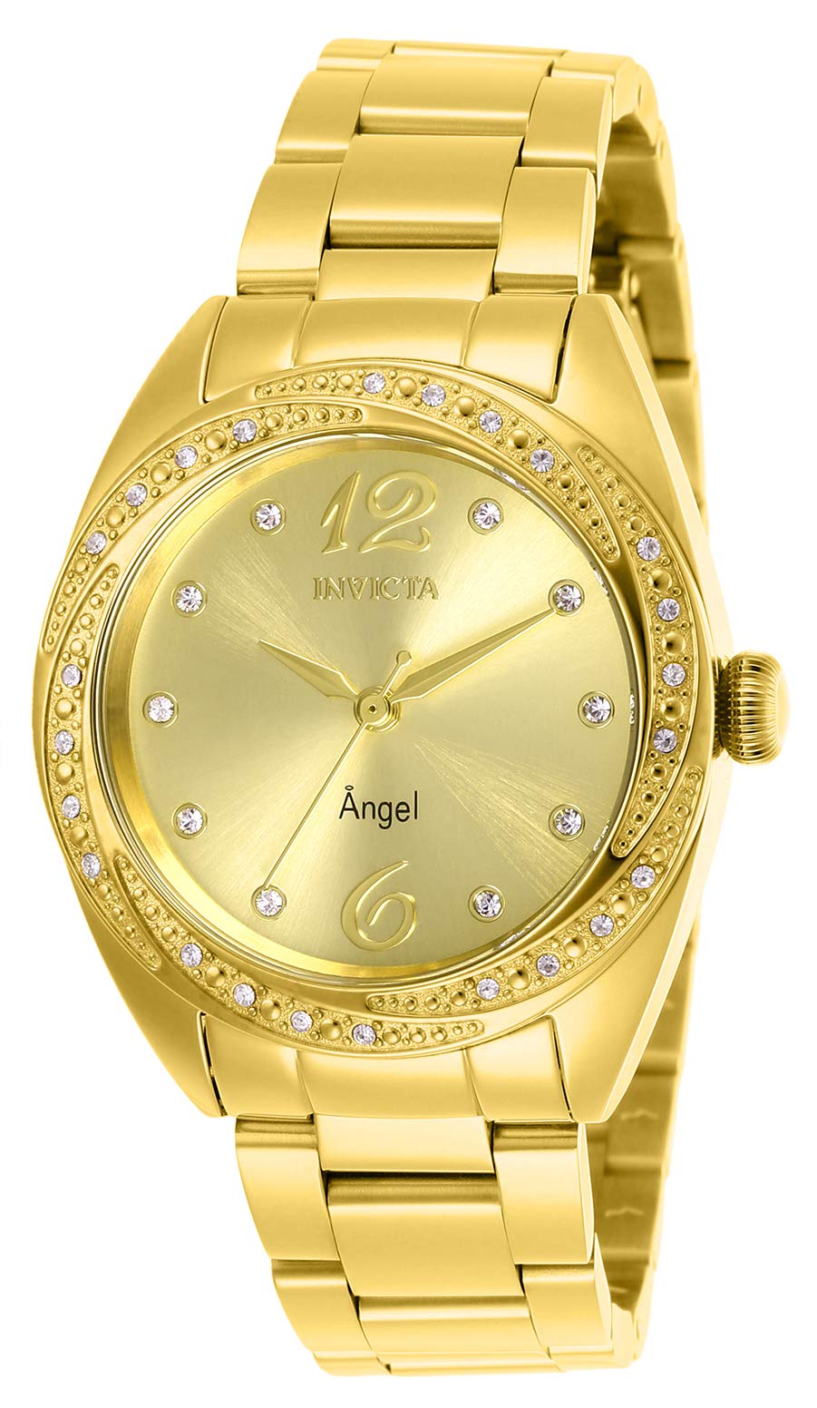 Invicta Lady Angel Gold-Tone Quartz Watch for Women - Water Resistant, Fashionable & Elegant Timepiece - Perfect for Daily Wear, Office & Special Occasions