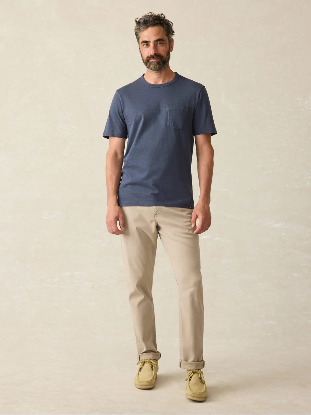FAHERTY Men's Sunwashed Pocket Short Sleeve T-Shirt - Soft Cotton Casual Tee for Summer, Beach, and Everyday Wear