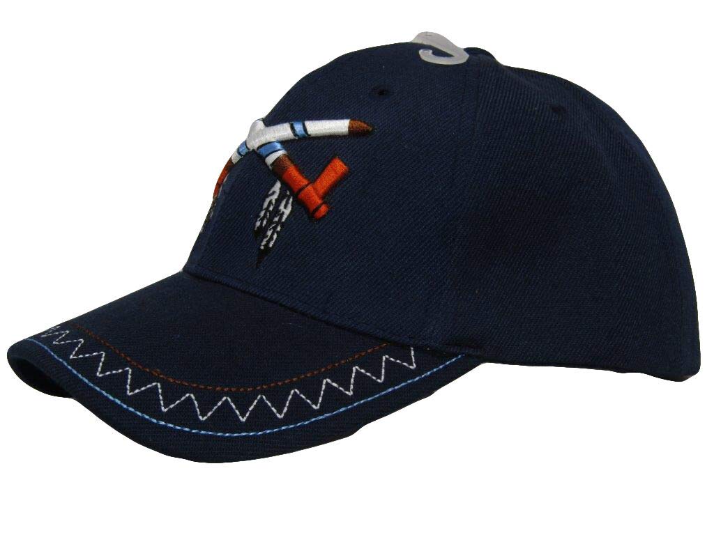 Native American Smoke Peace Pipe Embroidered Cap - Shadow Blue Tribal Design Hat for Men & Women | Perfect for Powwows, Festivals, and Cultural Events