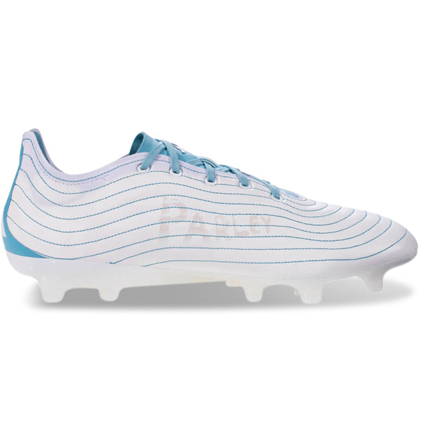 Adidas Copa Pure.1 FG Soccer Cleats - White/Grey/Blue | Firm Ground Football Boots for Men | Perfect for Matches & Training Sessions