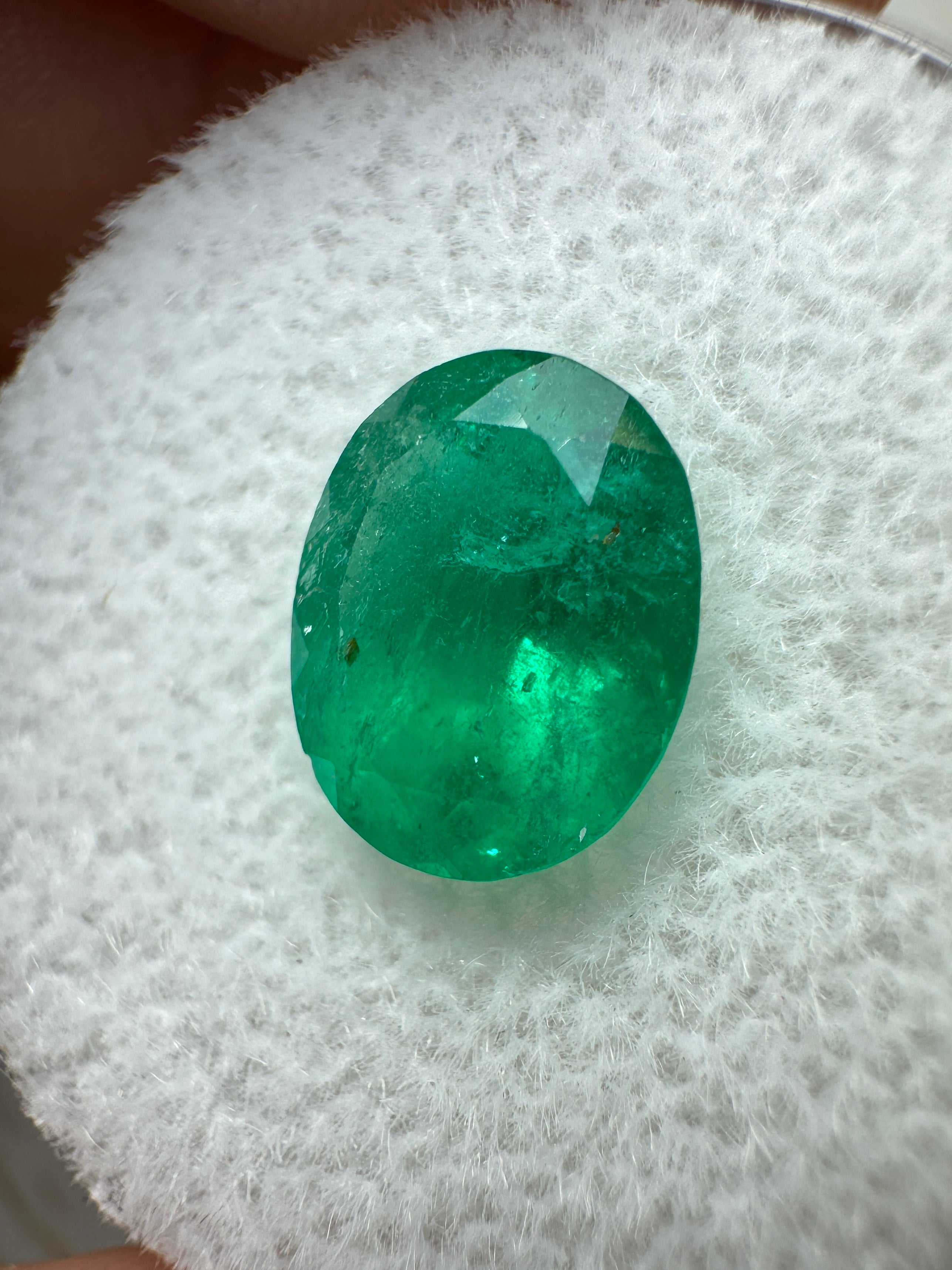 2.03 Carat 9x8mm Dark Green Natural Colombian Loose Emerald Gemstone - Oval Cut for Jewelry Making, Engagement Rings & Fine Collections