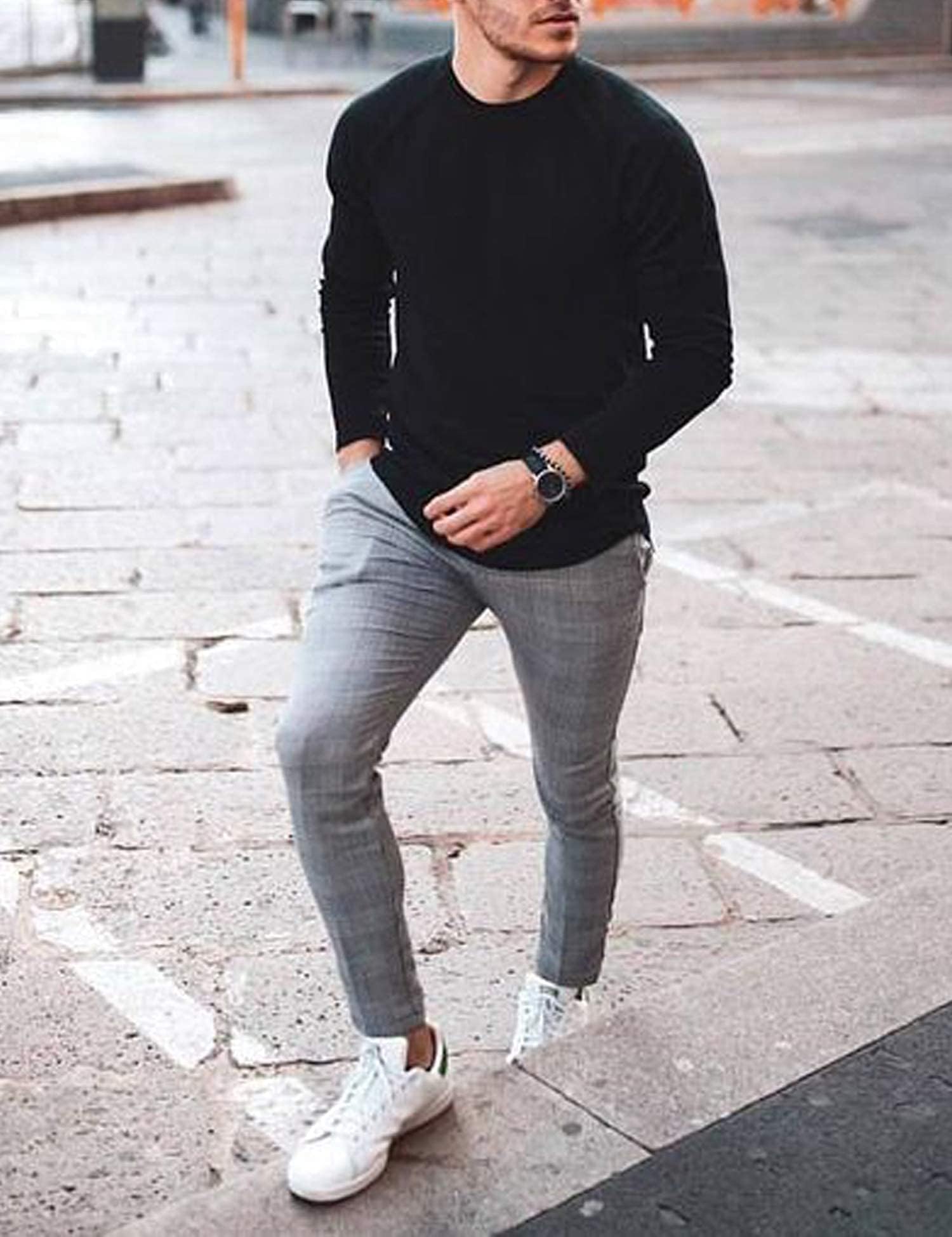 COOFANDY Men's Slim Fit Crew Neck Sweater - Lightweight Knit Pullover Sweatshirt for Casual & Dressy Wear | Office, Date Night, Fall Layering