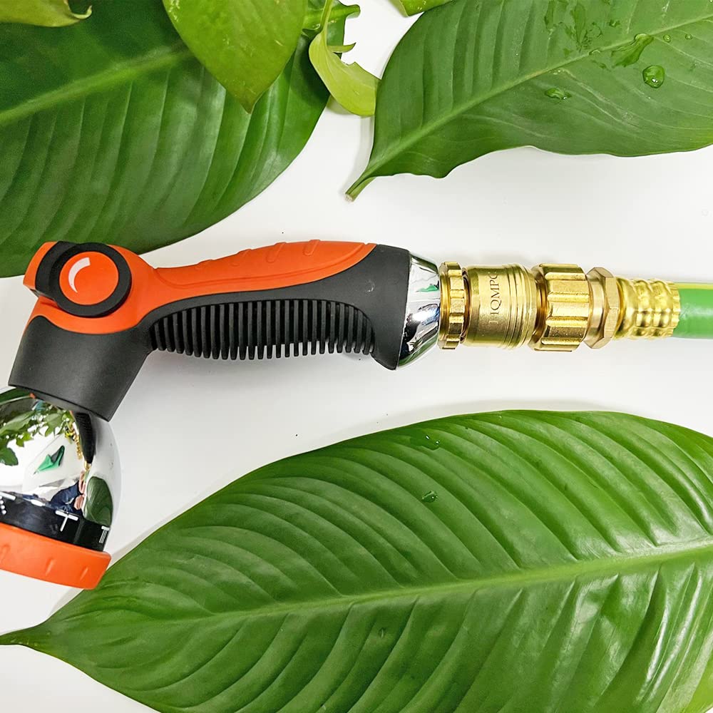 HQMPC Lead-Free Brass Garden Hose Quick Connect Set - 3/4