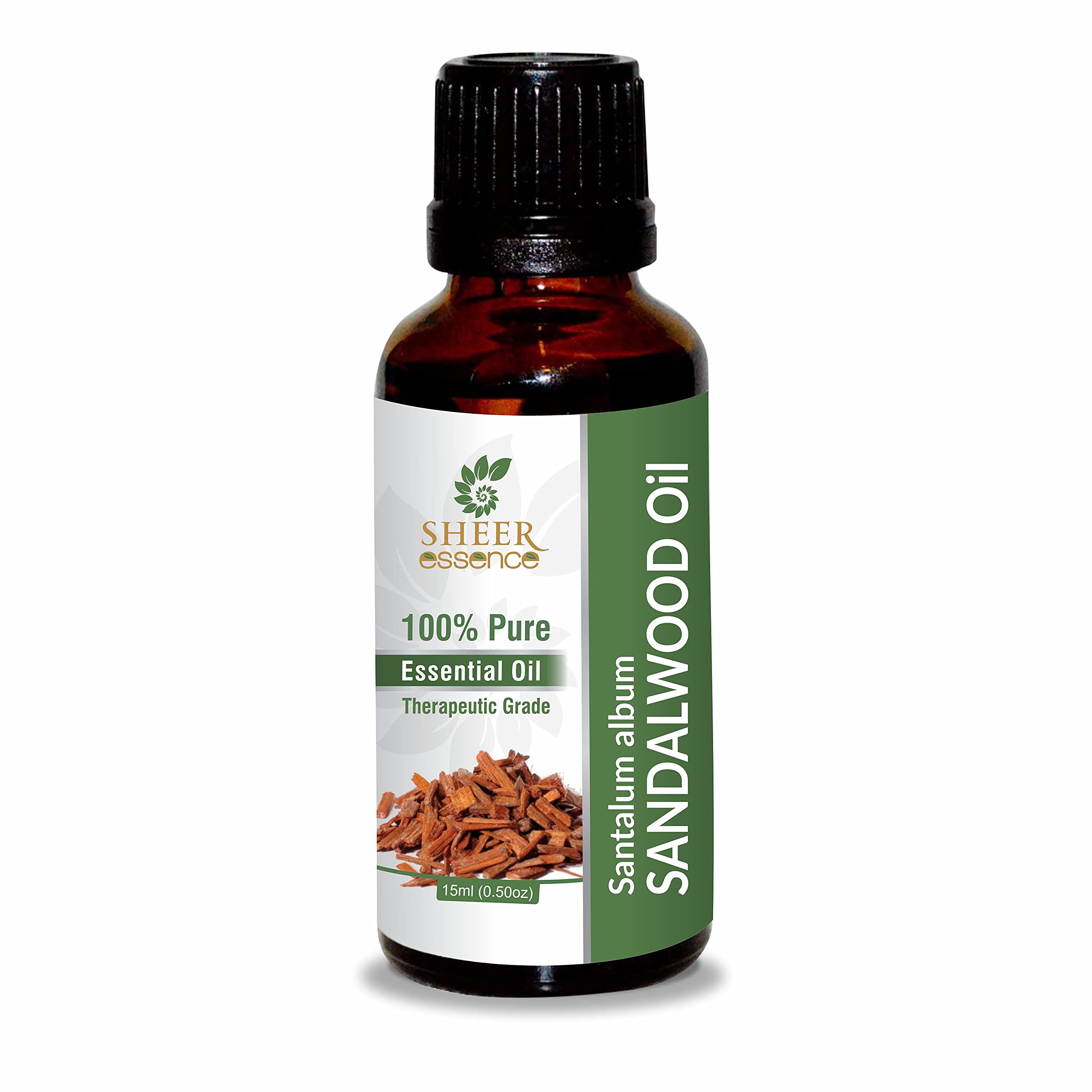100% Pure Natural Sandalwood Essential Oil (Santalum Album) - 100ml for Aromatherapy, Massage & Relaxation - Premium Therapeutic Grade Oil for Diffusers, Skincare & Stress Relief