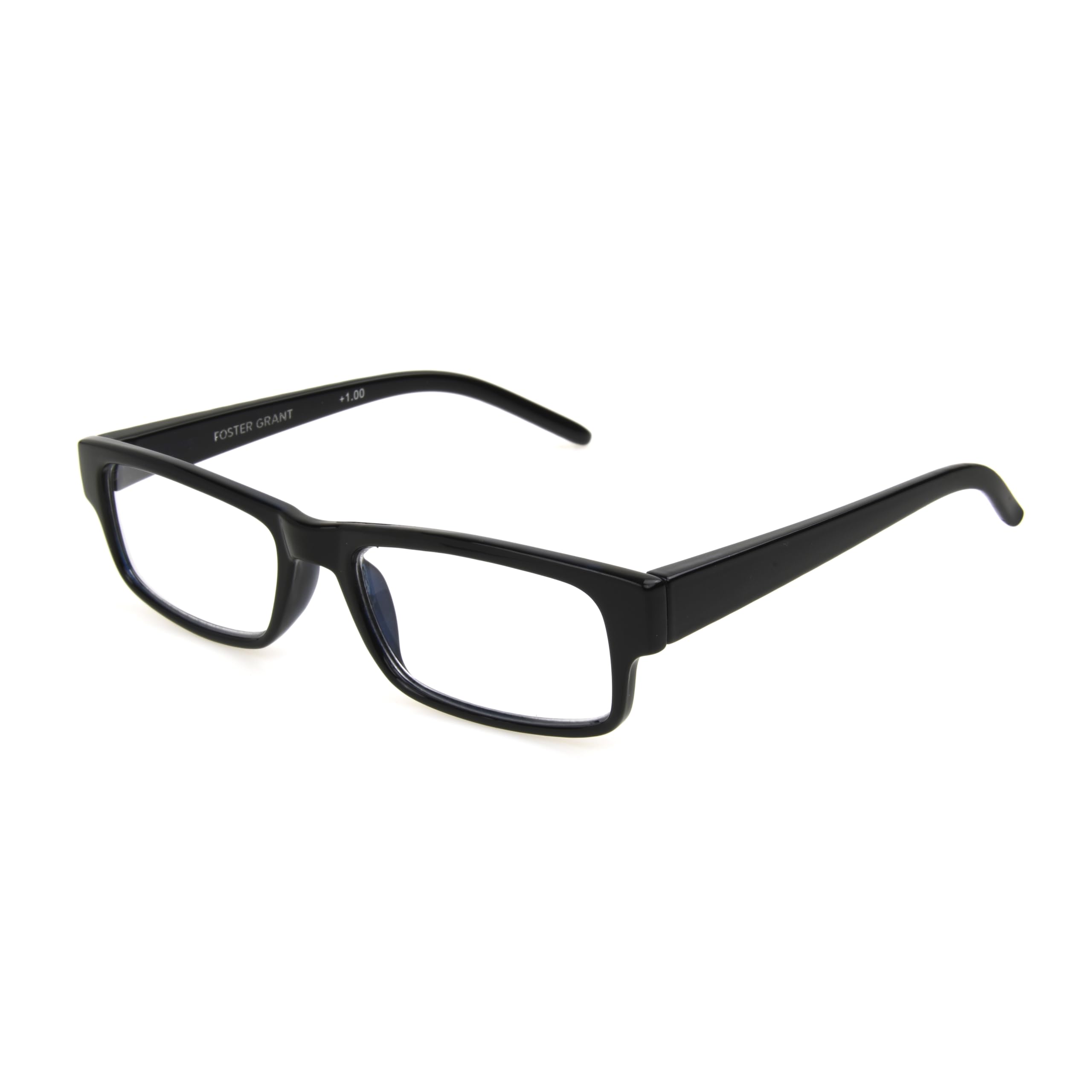 Foster Grant Men's Sloan Square Reading Glasses +1.50 to +3.50 Strength - Lightweight Metal Frame for Computer Work, Reading & Office Use
