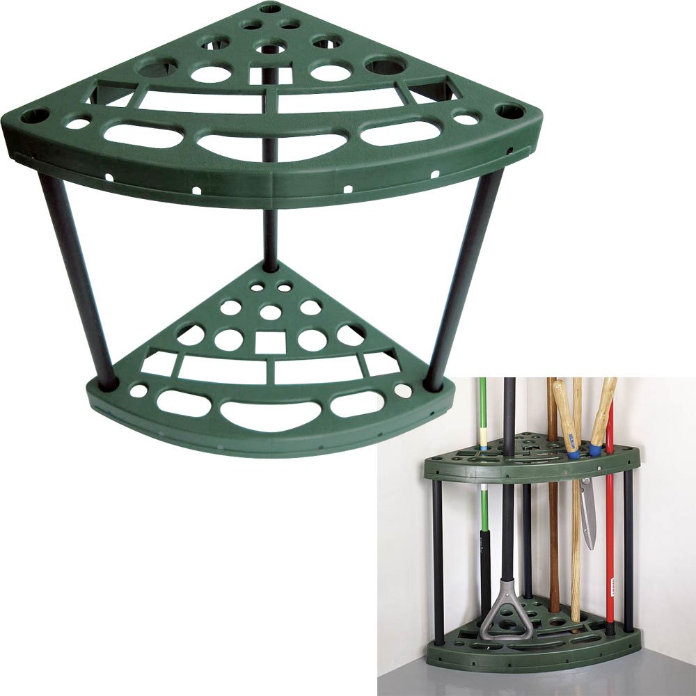 Corner Storage Rack for Yard Tools - Space Saving Home Organizer