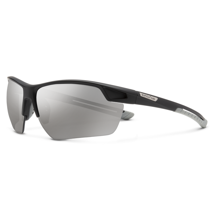 Contender Matte Black & Polarized Silver Mirror Lens Sunglasses - Stylish UV Protection for Outdoor Sports and Driving