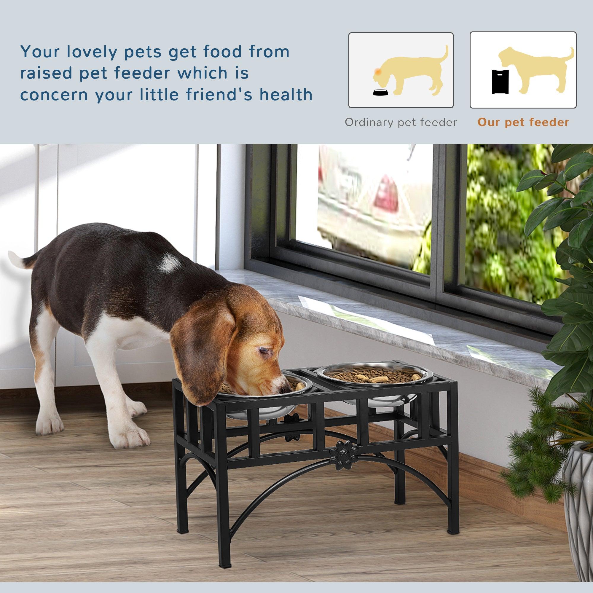 Stainless Steel Elevated Dog Bowl - Heavy Duty Raised Pet Food & Water Dish for Medium Dogs, 17 Inch - Perfect for Indoor & Outdoor Feeding Station, Vet-Recommended for Better Digestion