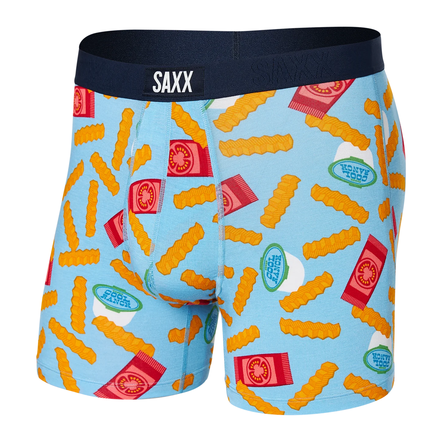 SAXX Vibe Super Soft Cool Ranch Boxer Briefs for Men - Light Blue | Moisture-Wicking & Breathable Underwear for Gym, Workout & Everyday Comfort