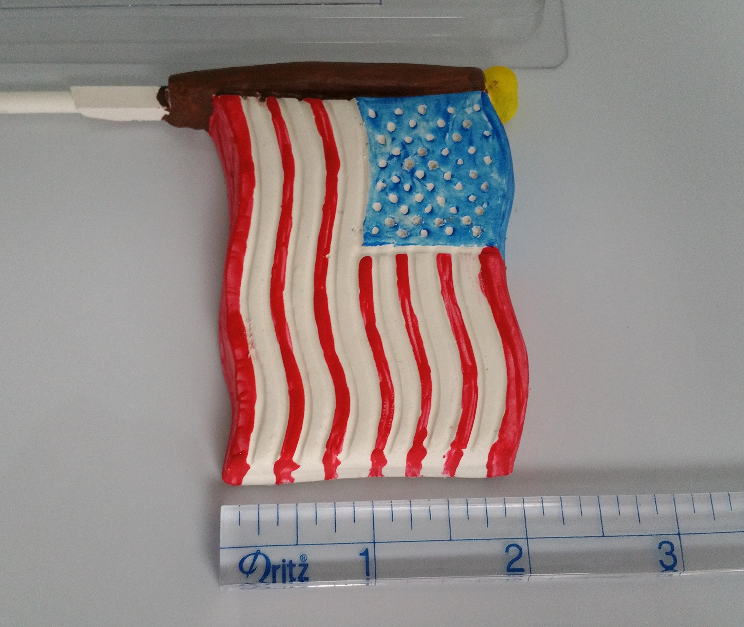 American Flag Lollipop Candy Mold AO270 - Patriotic DIY Hard Candy Making Kit for 4th of July, Memorial Day & Independence Day Celebrations