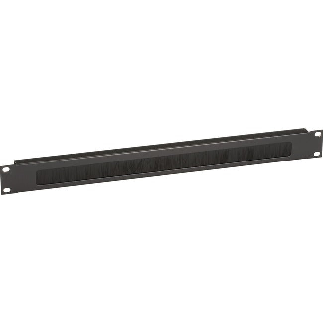 1U Horizontal 19-Inch IT Rackmount Cable Manager - Single Sided Black for Server Rack Cable Organization in Data Centers & Network Closets