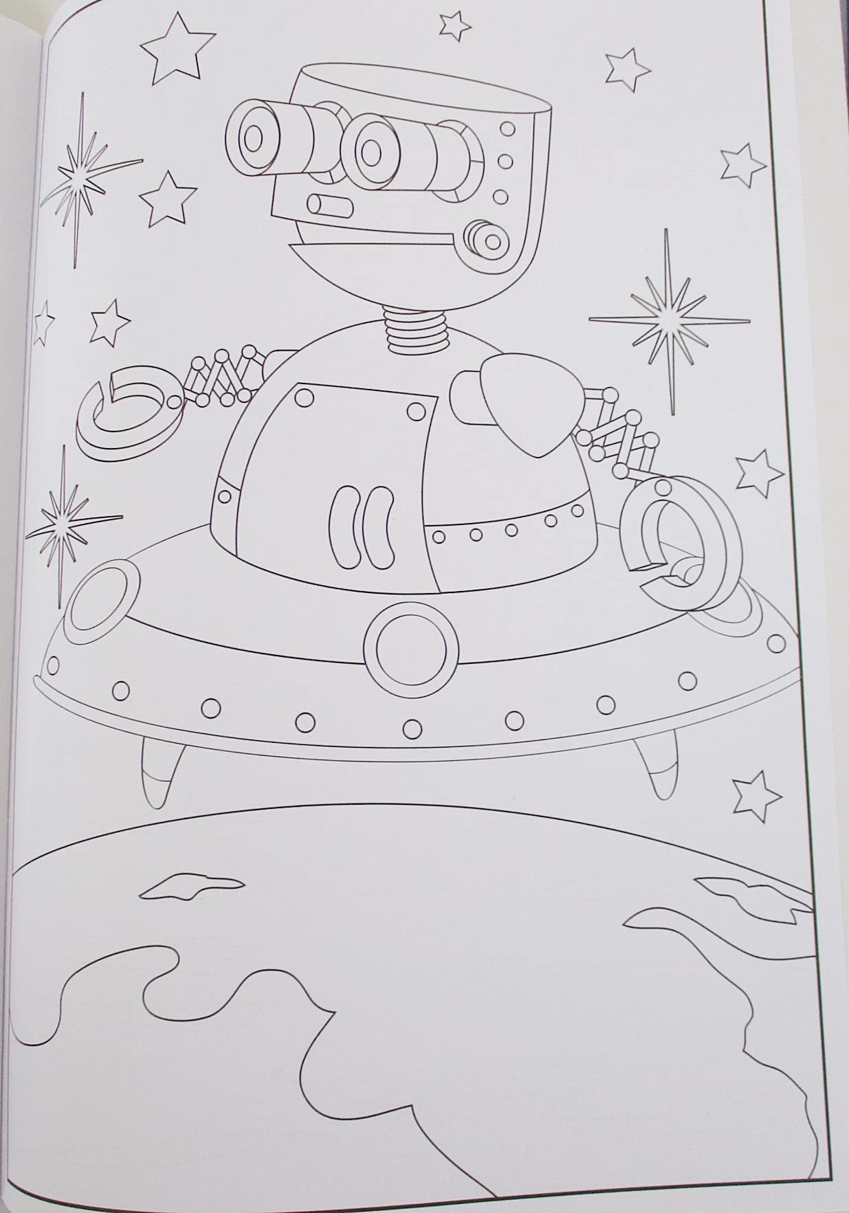 Spacebots Sticker Puzzle Book - 4 Puzzles & 2 Coloring Pages for Kids' Learning Fun