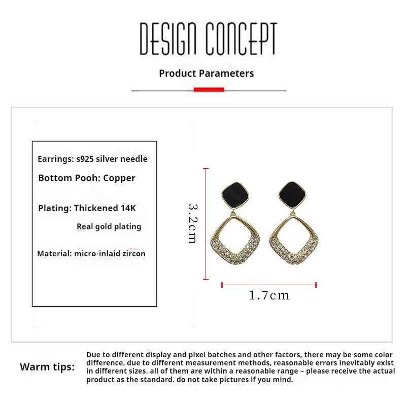 Geometric Diamond Drop Earrings for Women - Elegant Dangle Earrings for Parties, Weddings & Special Occasions
