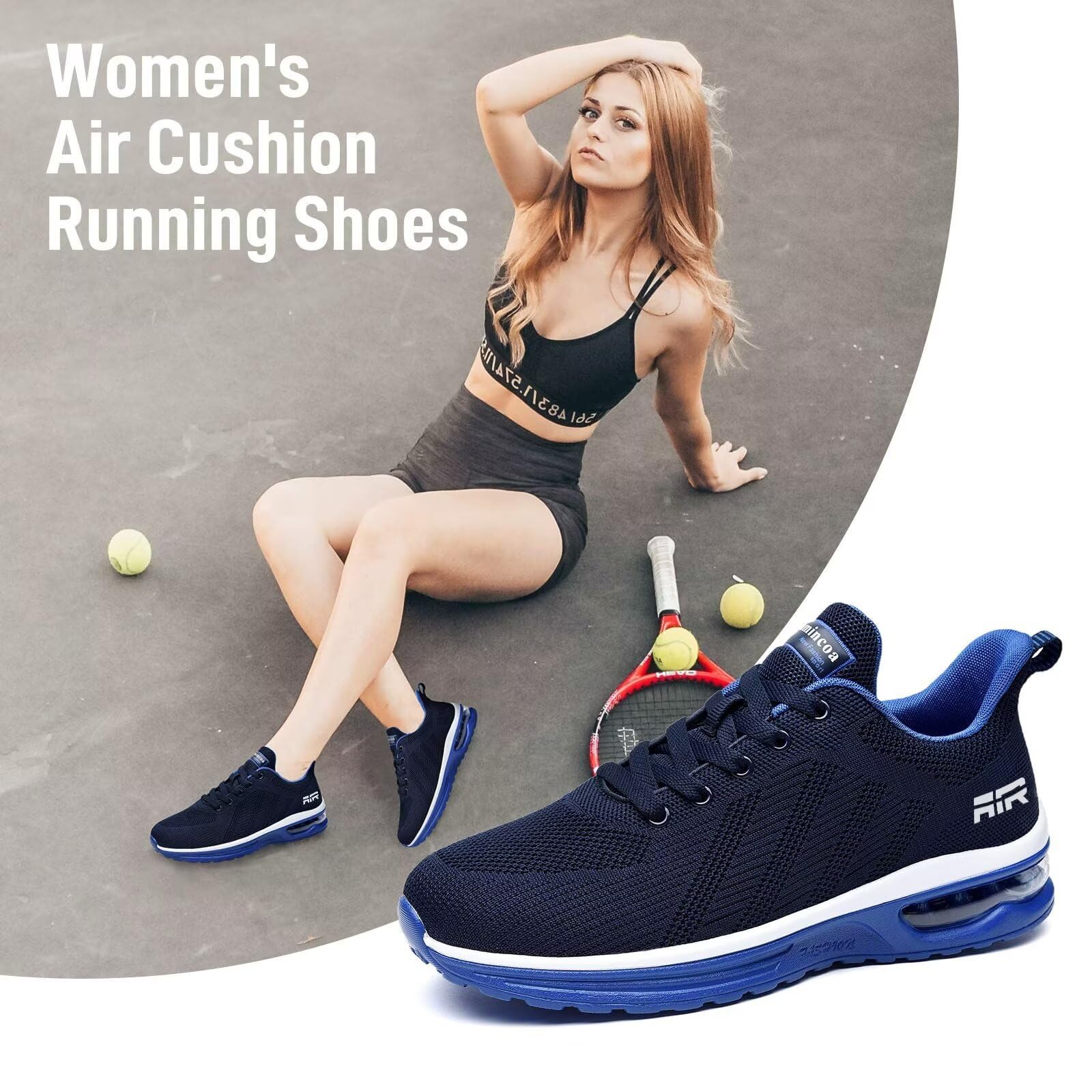 Lamincoa Women's Lightweight Walking & Running Shoes - Breathable Mesh Sneakers with Non-Slip Air Cushion for Gym, Tennis, Workout & Sports | Perfect for Jogging, Training & Everyday Wear