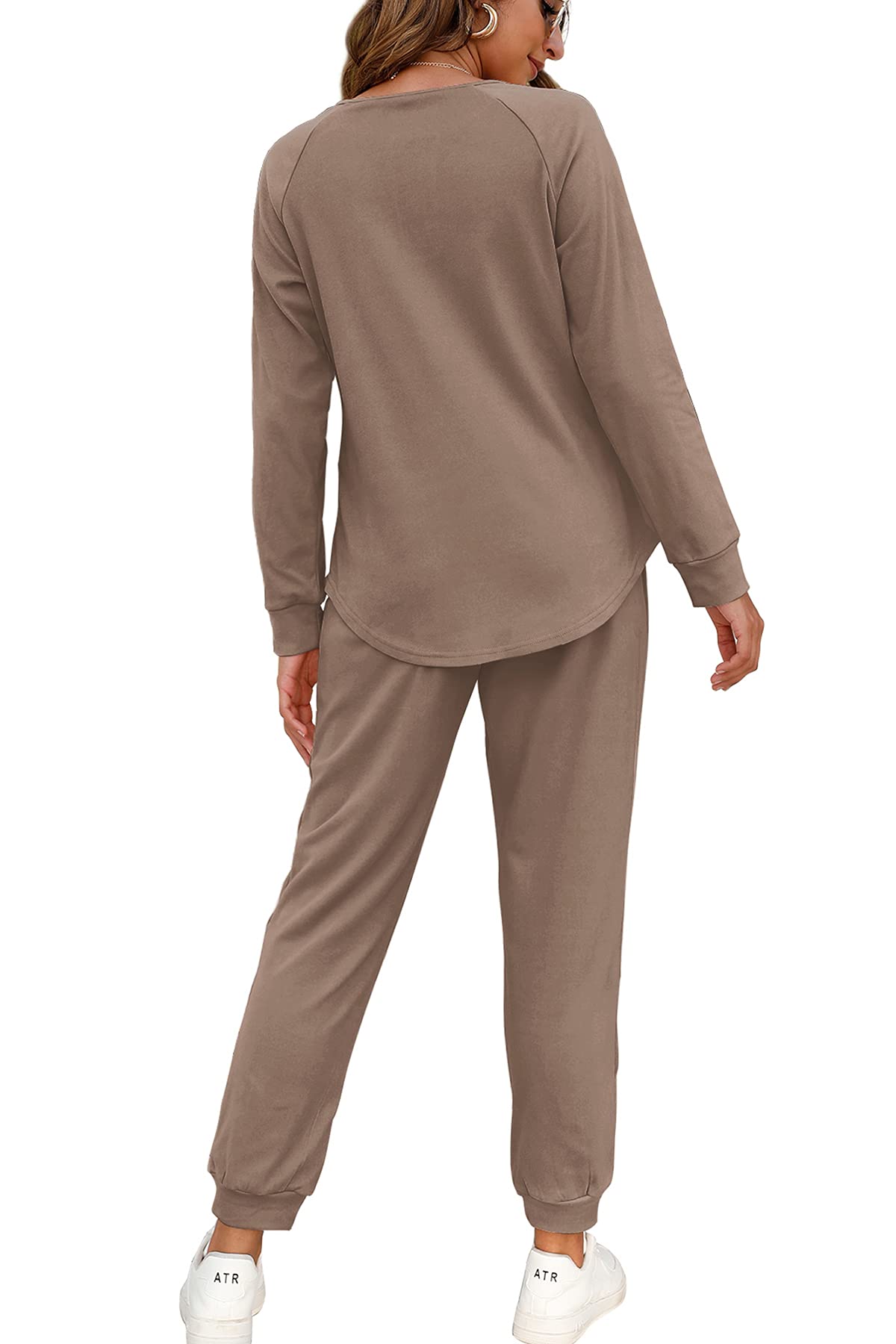 WIHOLL Women's Two-Piece Lounge Set - Button Down Sweatshirt & Sweatpants Outfit with Pockets | Cozy Loungewear for Home, Yoga, and Casual Wear