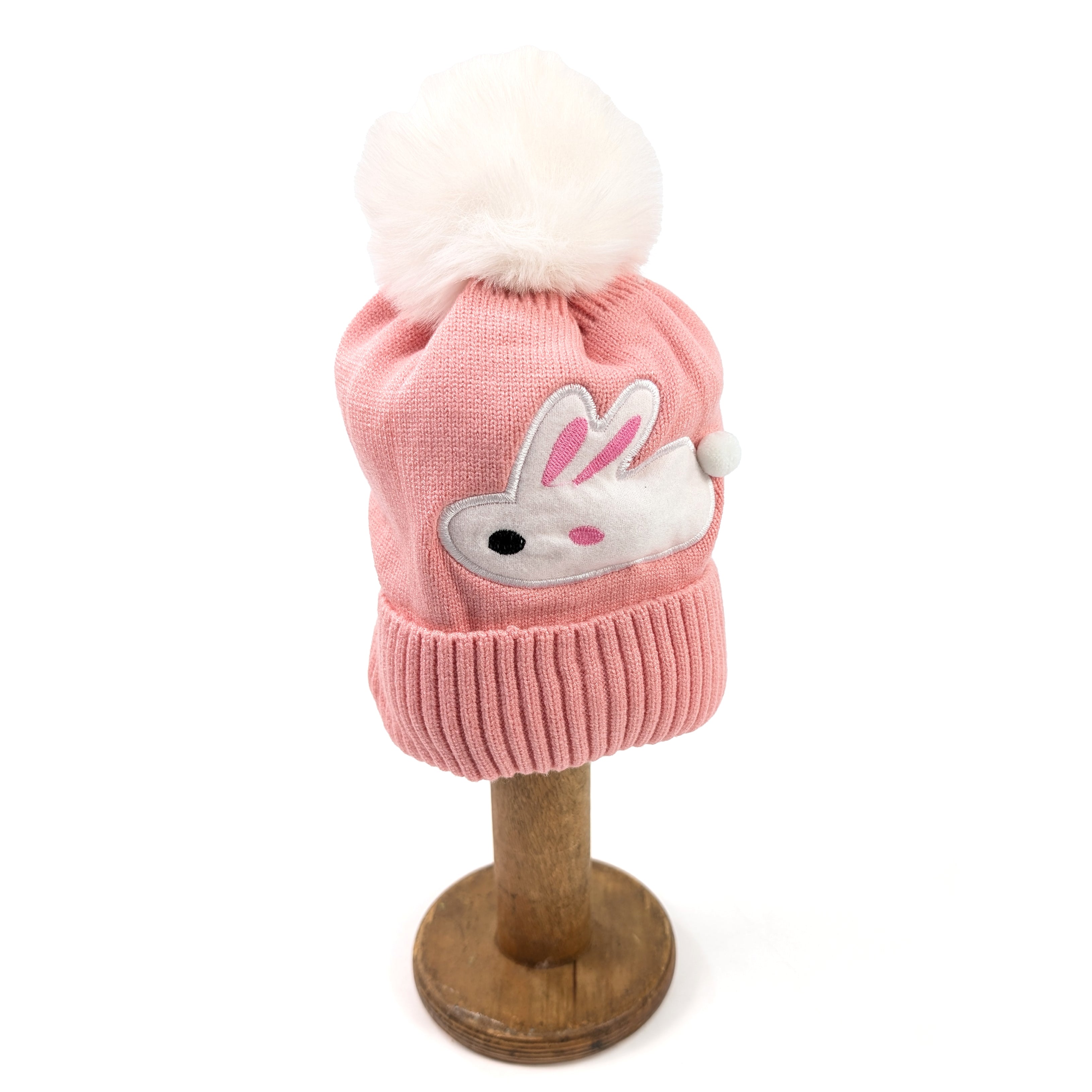 Rosie Rabbit Kids Winter Hat for Girls - Soft Pink Fleece Earflap Beanie for Cold Weather, Outdoor Play & Snow Activities