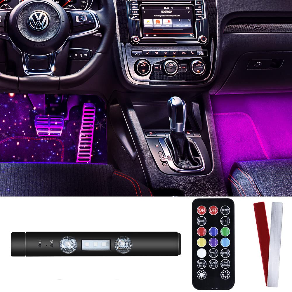 Wireless LED Car Interior Lights - Multi-Color Remote Control for Music Sync | Starry Atmosphere Lighting for Cars