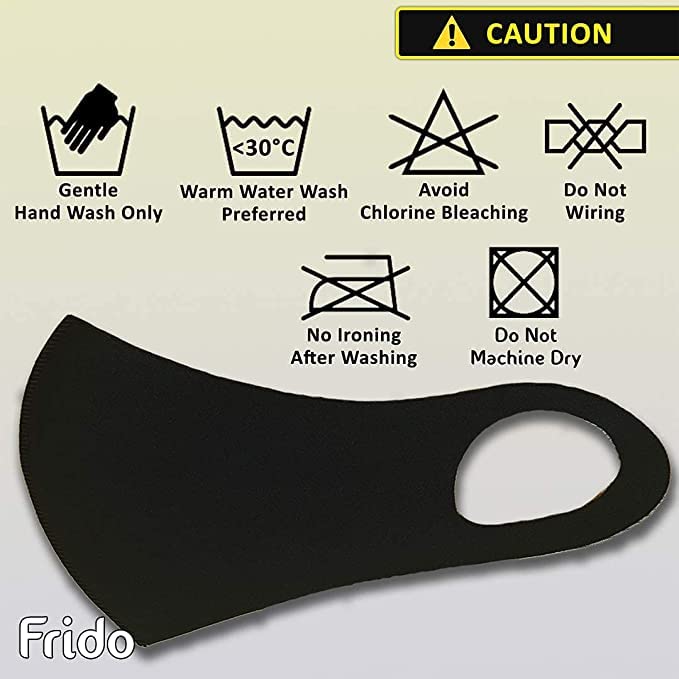 S.A.A Ultra Comfortable Washable Reusable Nylon Face Mask for Men & Women - Breathable, UV Protection, Anti-Bacterial, Stretchable & Allergy-Free - Perfect for Outdoor Activities, Travel & Daily Protection (Black, 3-Pack)