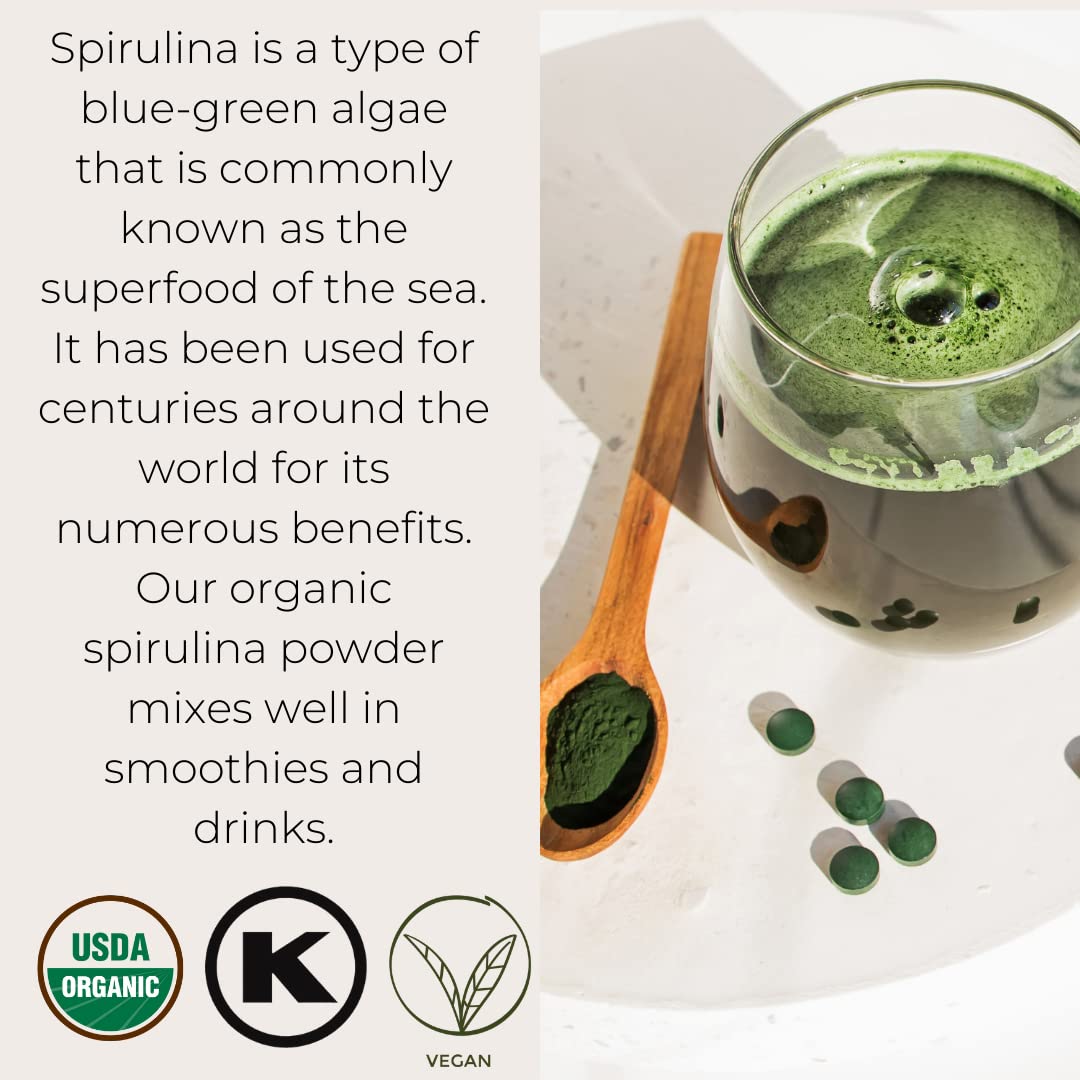 Organic Spirulina Powder by Starwest Botanicals - 4oz | Superfood Supplement for Smoothies, Detox & Immune Support | USDA Certified, Vegan & Gluten-Free
