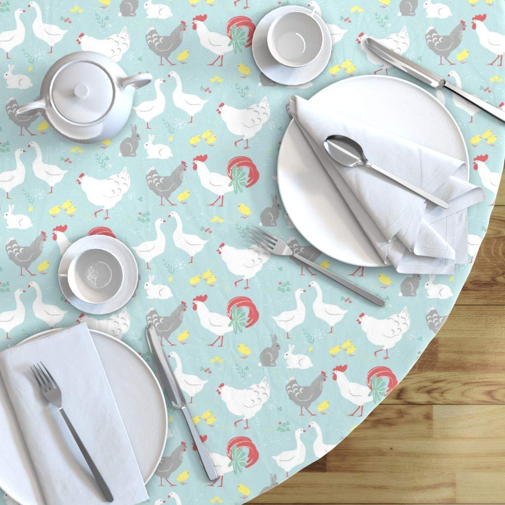 Farmhouse Style Cotton Sateen Tablecloth 90