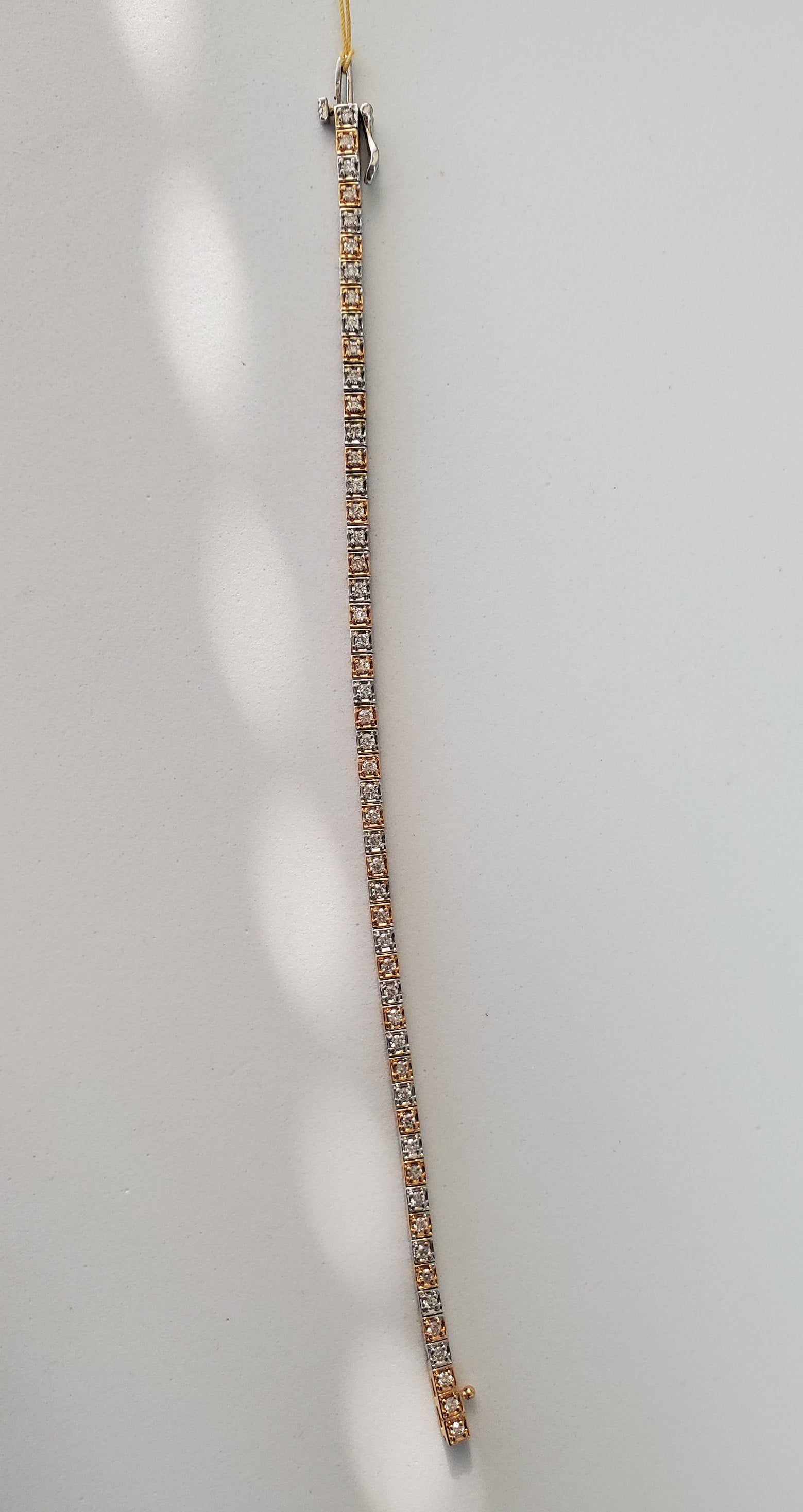 18K Rose Gold & White Gold Diamond Tennis Bracelet for Women - Elegant Stackable Jewelry Gift for Weddings, Anniversaries & Special Occasions