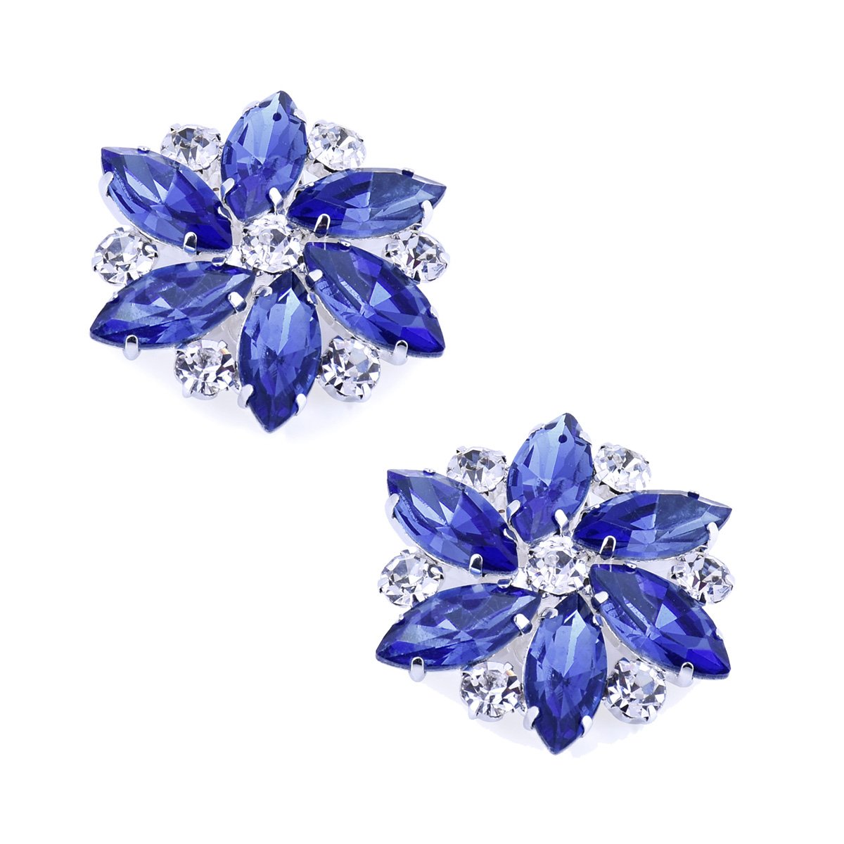 ElegantPark Rhinestone Crystal Shoe Clips - 2 Pairs Multi-Color Shoe Accessories for Women | Perfect for Weddings, Prom & Formal Events