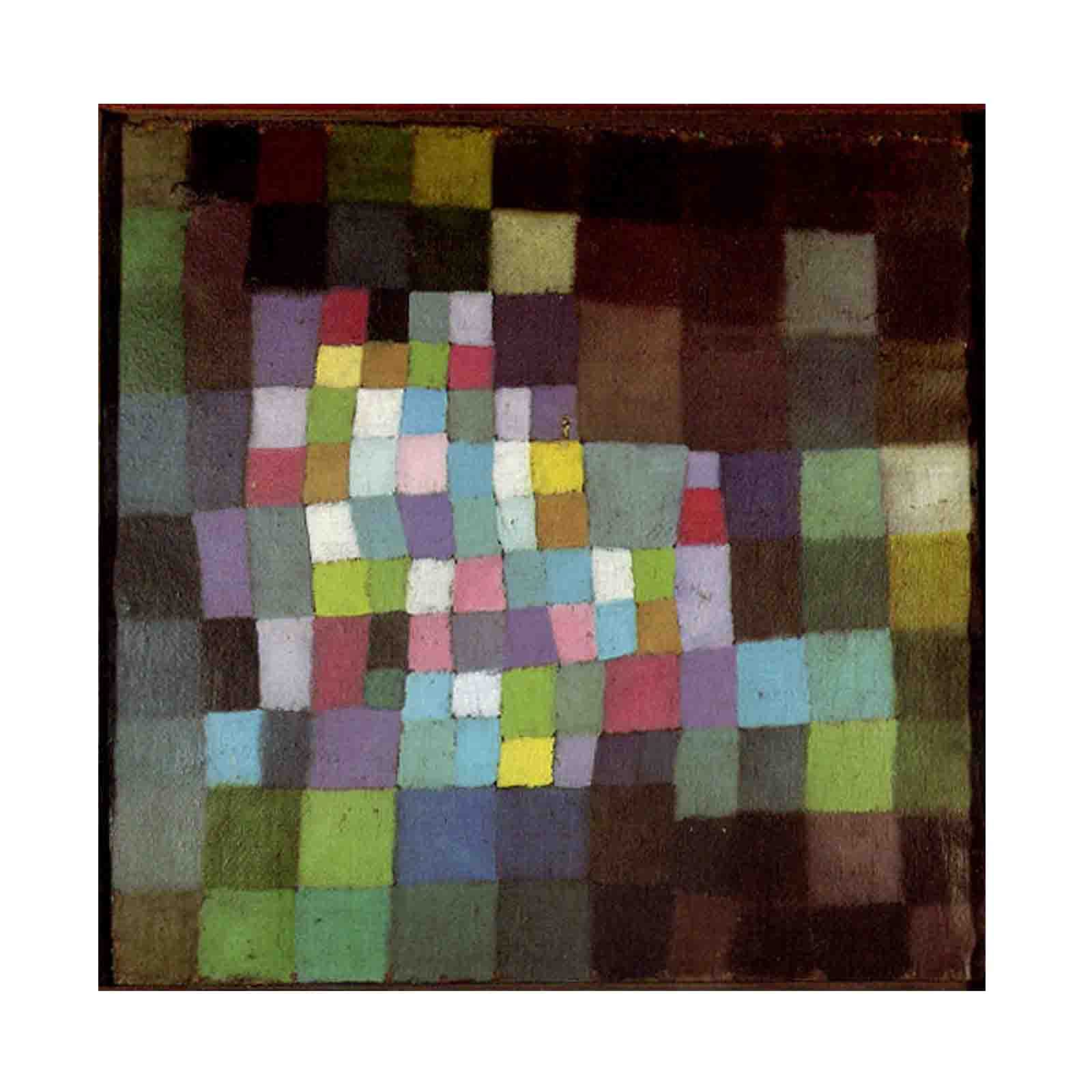 Paul Klee Abstraction with Reference to a Flowering Tree Canvas Wall Art Print - Modern Abstract Painting for Living Room & Bedroom Decor - Unframed 45x45cm - Perfect for Home, Office, and Gift Giving