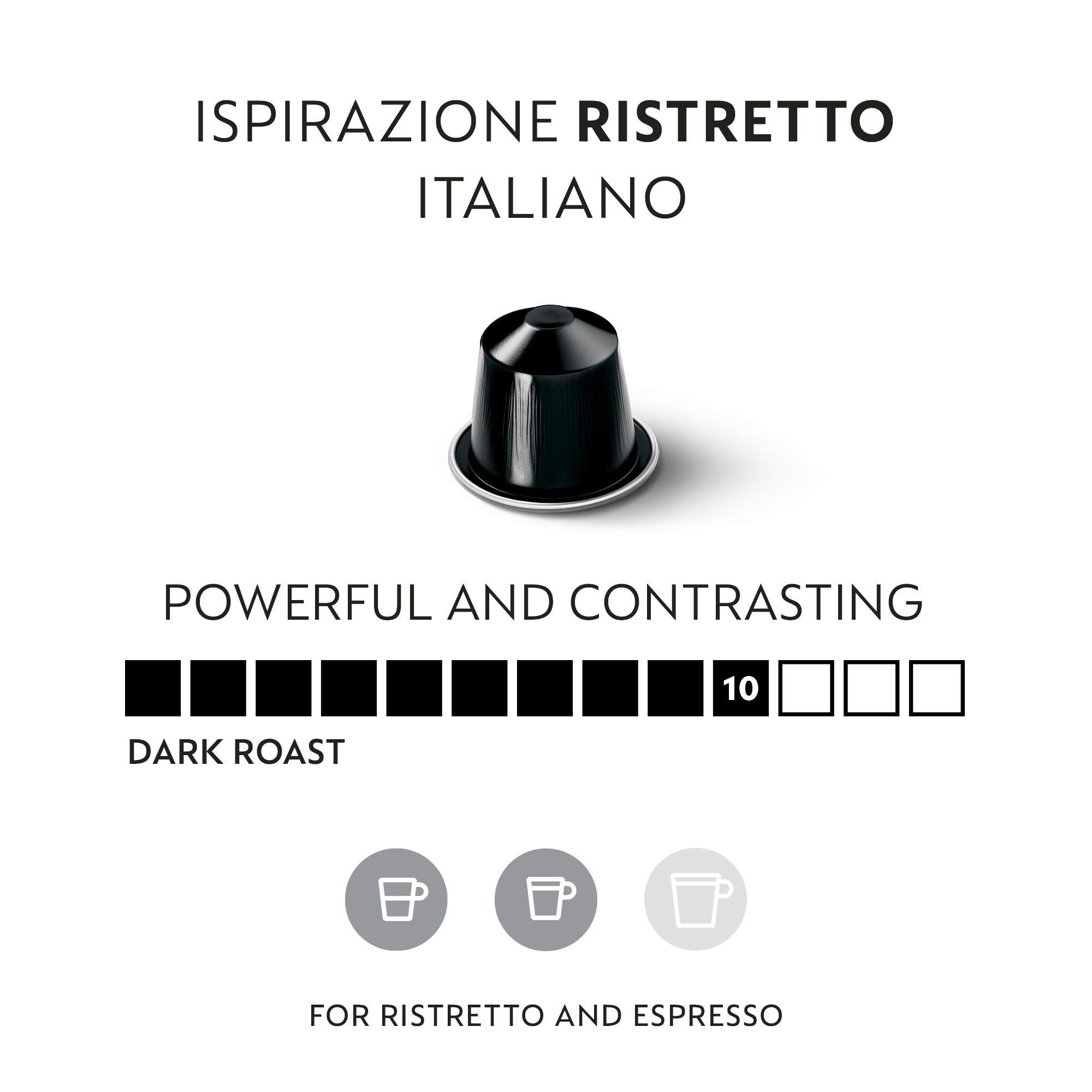 Nespresso OriginalLine Ristretto Intenso Dark Roast Coffee Capsules - 50 Count Pods for Espresso & Coffee Lovers - Perfect for Home, Office & Gifting