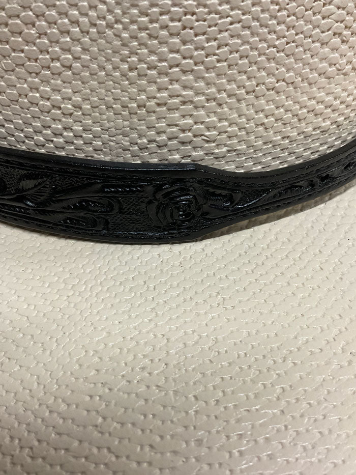 Fashionwest LC69 BK Genuine Leather Hat Band for Cowboy Hats - Black Western Style Accessory for Rodeo, Country Music & Outdoor Events