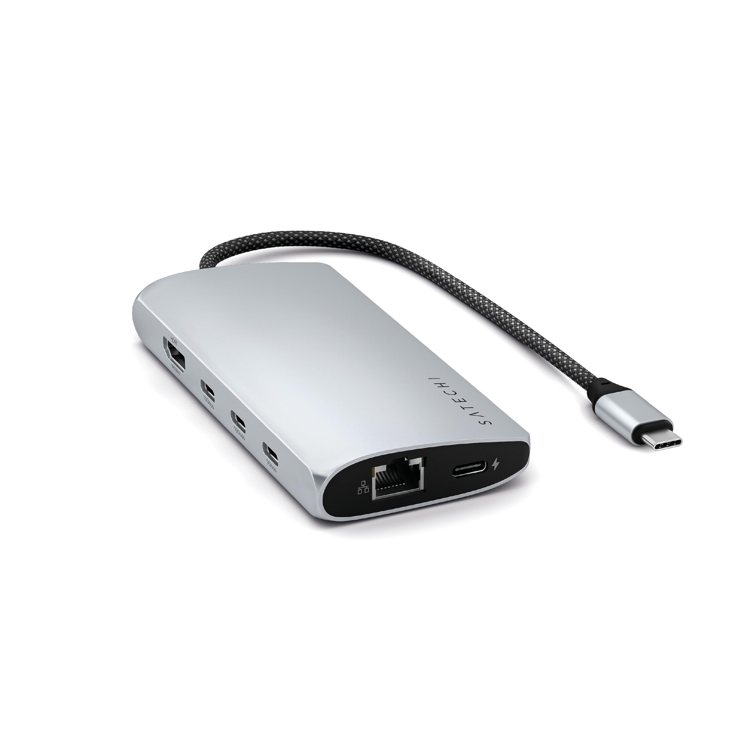 Satechi USB C Hub Multiport Adapter V3 - 8-in-1 USB C Dongle with 8K HDMI, 85W USB-C PD Charging, 4 USB-C Data Ports, Ethernet, SD Card Reader for MacBook Pro/Air, Windows Laptops - Silver | Perfect for Home Office, Remote Work & Travel