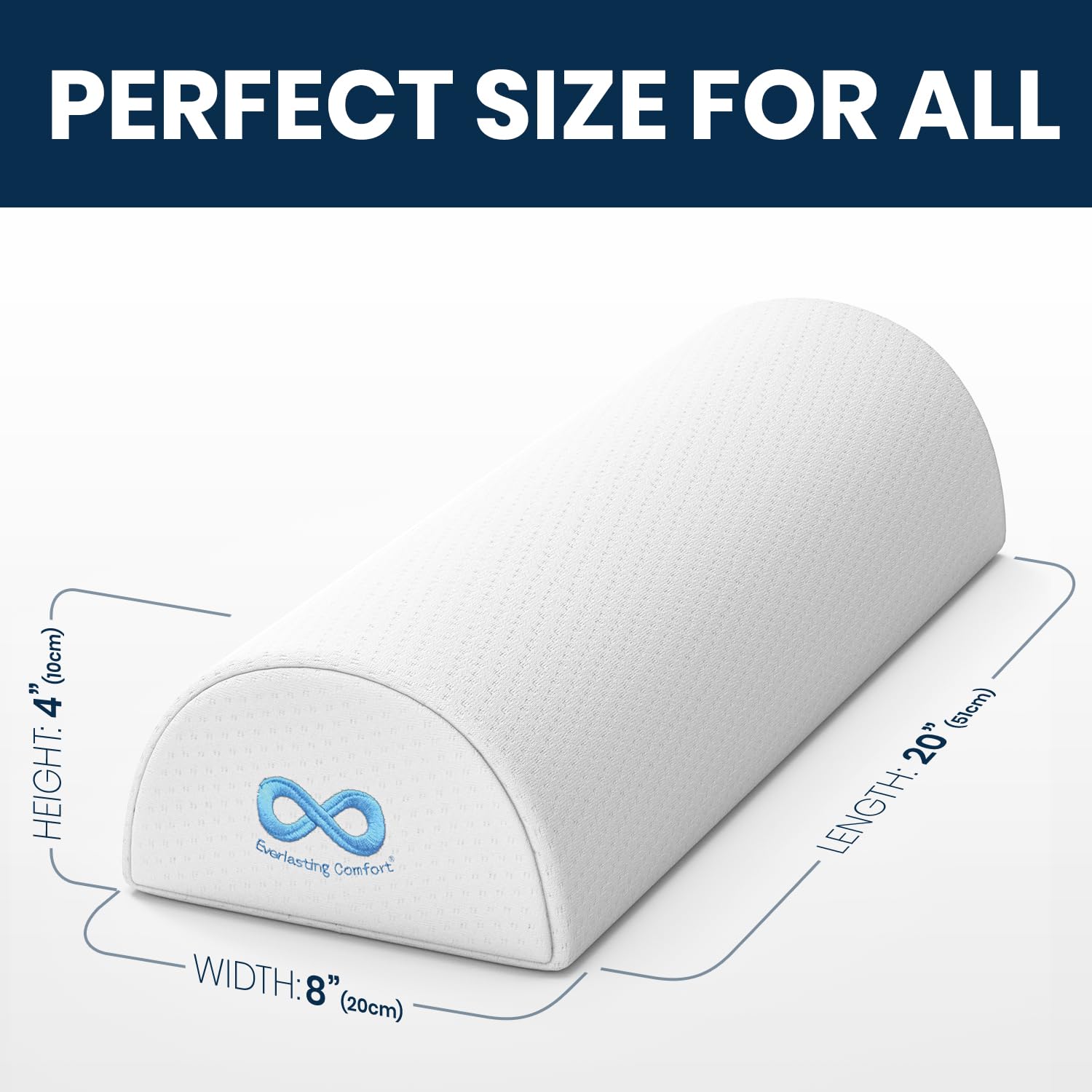 Everlasting Comfort Knee Pillow for Back Sleeping - Orthopedic Memory Foam Leg Support Pillow for Pain Relief, Sciatica & Side Sleepers | Perfect for Bed, Couch & Post-Surgery Recovery