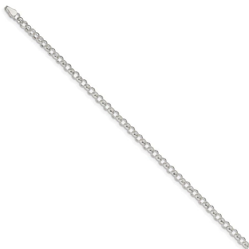 2.5mm Black Bow Rhodium Plated Sterling Silver Solid Rolo Chain Necklace for Women - Elegant Jewelry Gift for Birthday, Anniversary & Special Occasions