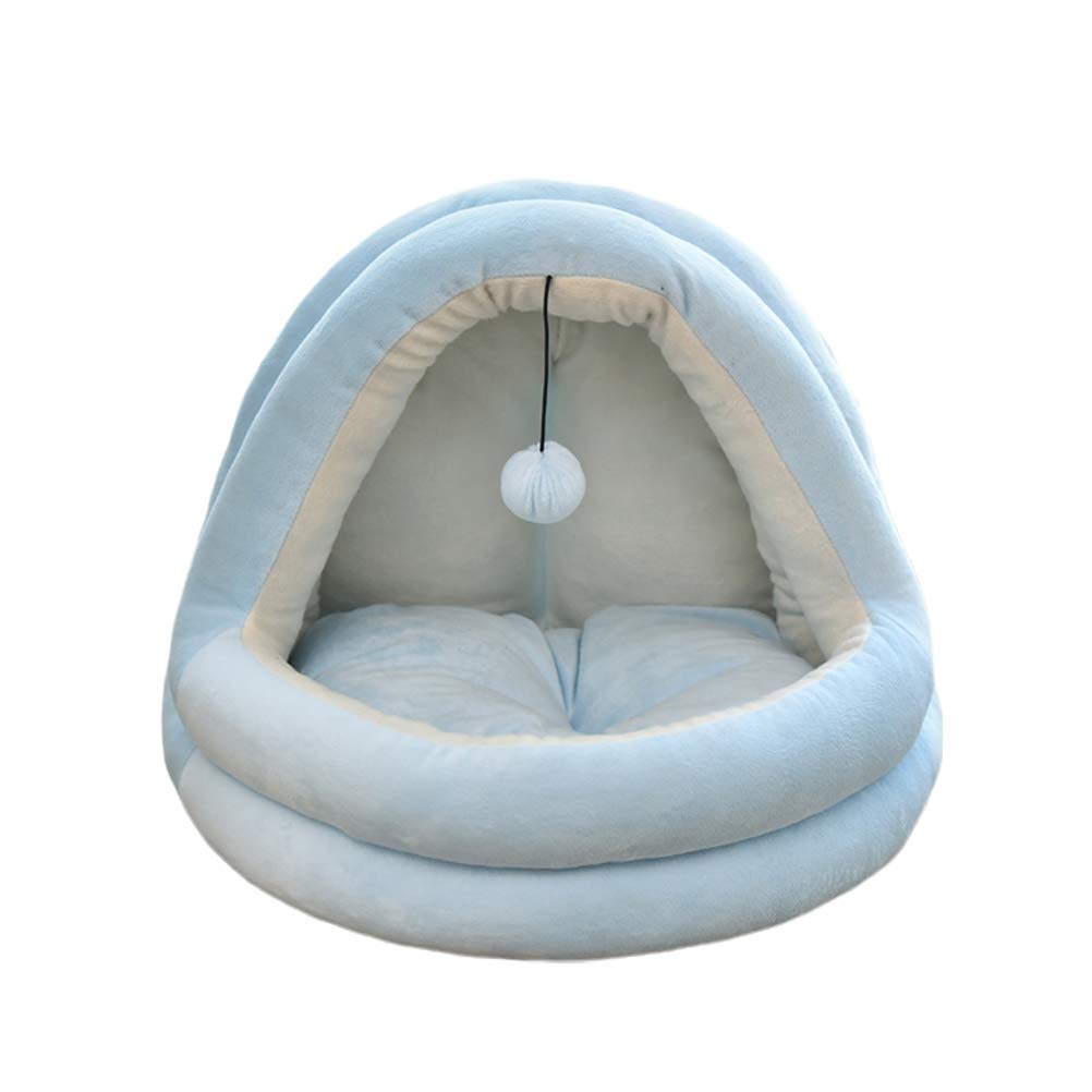**Portable Pet Bed for Cats & Dogs - Thickened Mongolian Yurt Style Puppy House, Cozy Nest for Small Pets - Fashionable & Creative Design (Lake Blue, Medium Size) - Perfect for Indoor Lounging & Travel**