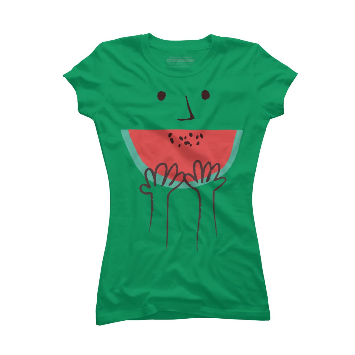 Design By Humans Junior's Summer Smile Graphic T-Shirt for Girls - Soft Cotton Tee for Casual Wear, Summer Outfits & Teen Fashion