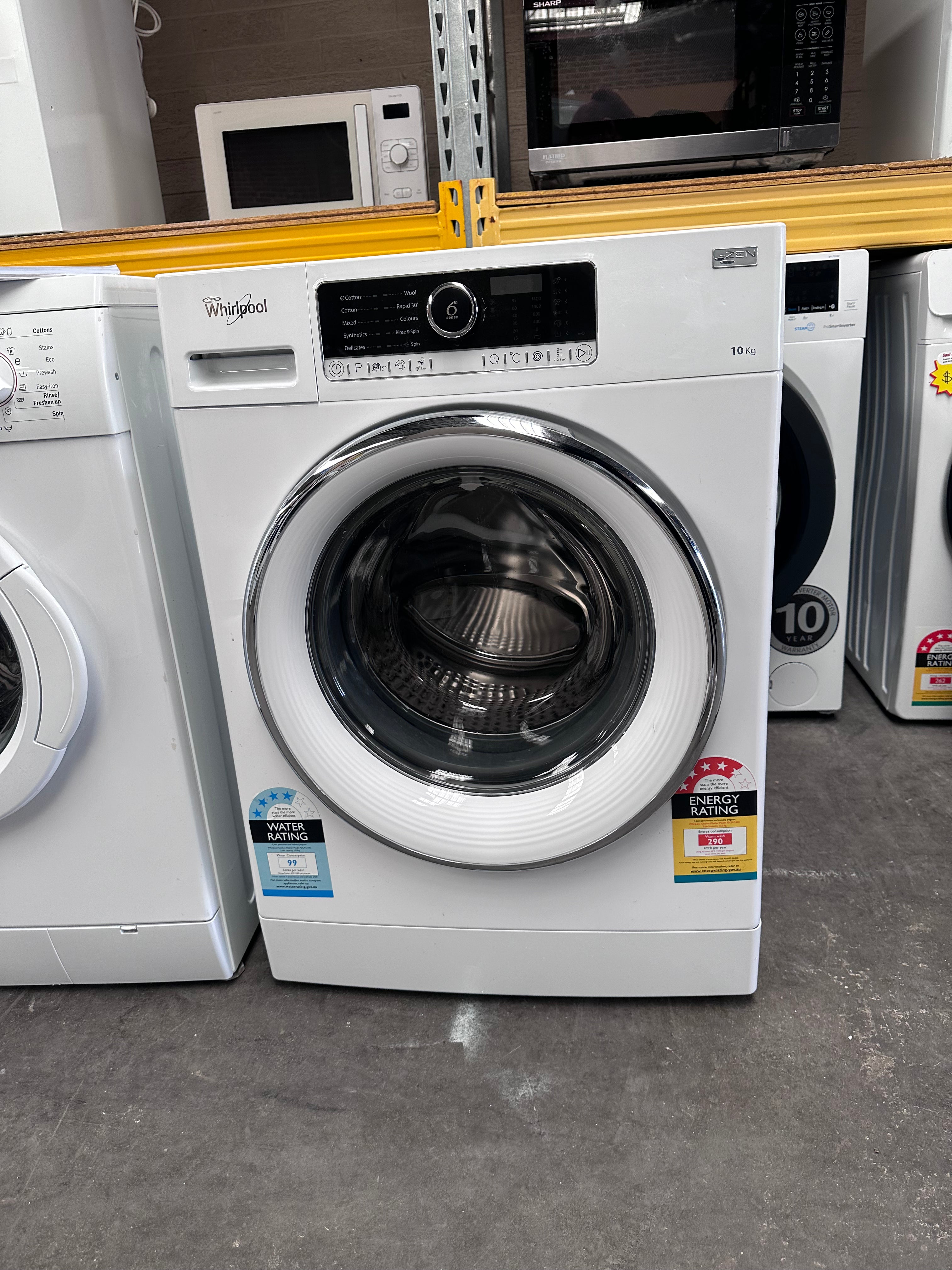 Whirlpool 10kg Front Load Washing Machine - Certified Refurbished | Made in Italy | Perfect for Apartments & Small Laundry Rooms