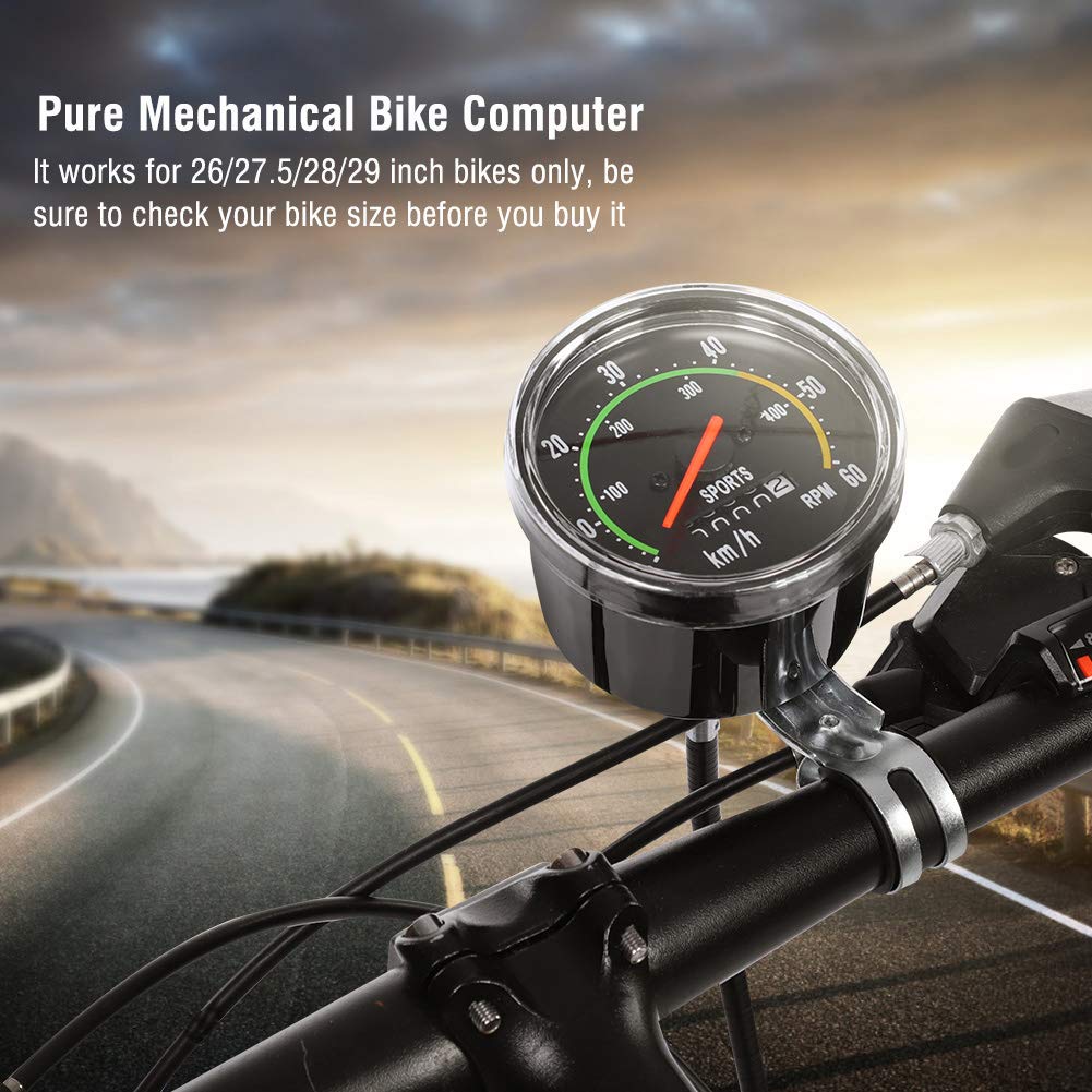 Mechanical Bike Speedometer & Odometer for 26-29 Inch Bicycles - Waterproof Cycling Computer for Road, Mountain & Tricycles - Track Speed, Distance & Ride Time for Outdoor Adventures