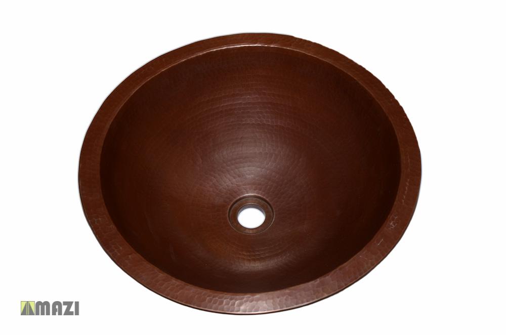 1022 Copper Vessel Sink - Handcrafted Hammered Copper Bathroom Sink with Modern Farmhouse Style - Perfect for Bathroom Vanity, Powder Room & Rustic Home Decor