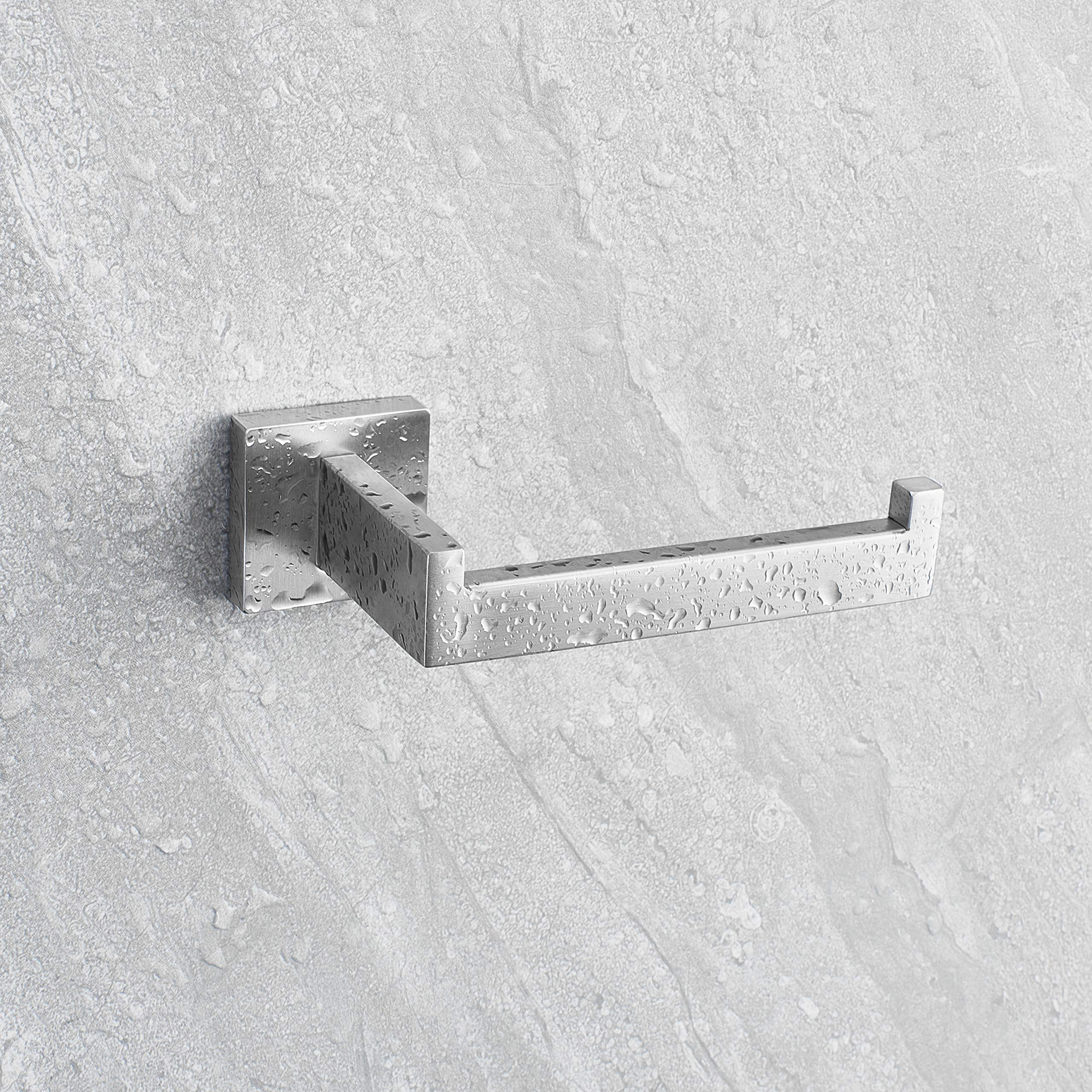Premium 304 Stainless Steel Brushed Nickel Toilet Paper Holder - Rustproof Square Bathroom Tissue Roll Holder (2 Pack) - Wall-Mounted for Modern & Luxury Bathroom Decor